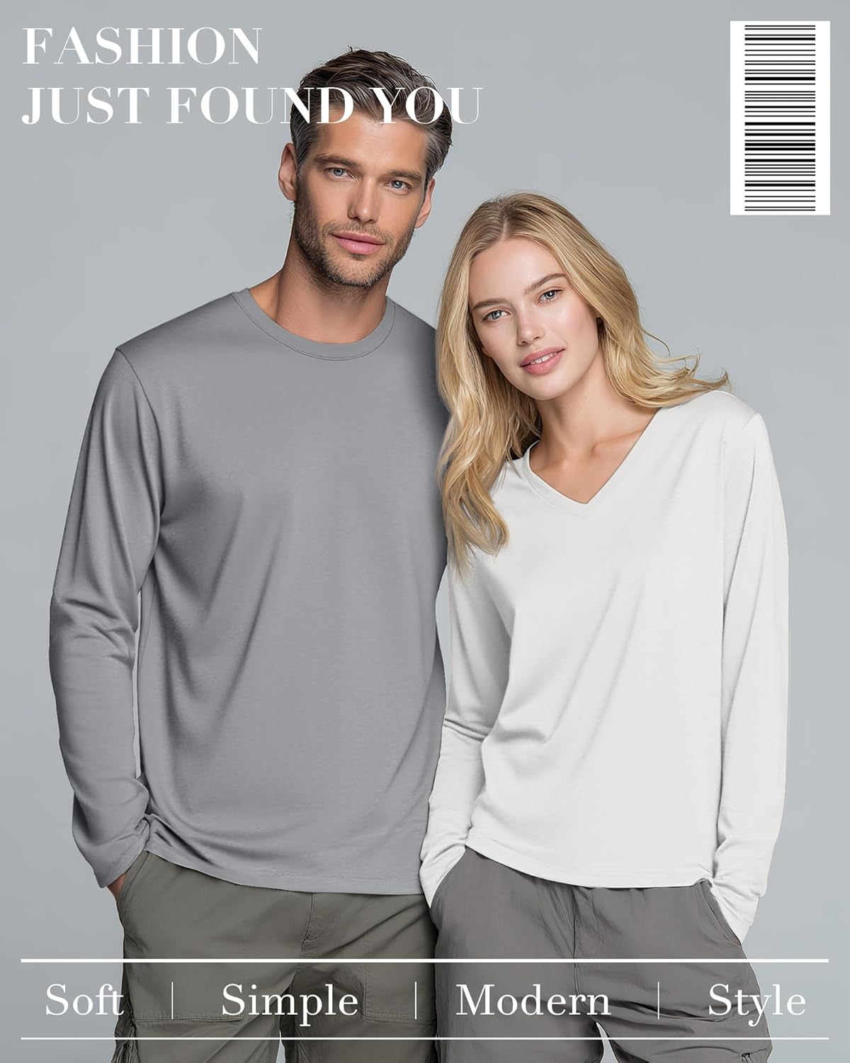 6 Pack Mens Big and Tall Shirts, 95% Cotton Plus Size Long Sleeve Tops Crewneck Casual Basic Multipack Tee - Image 6