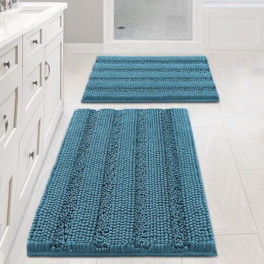 Amazon.com: H.VERSAILTEX Turquoise Bathroom Rug, 2 Piece Bathroom Rug ...