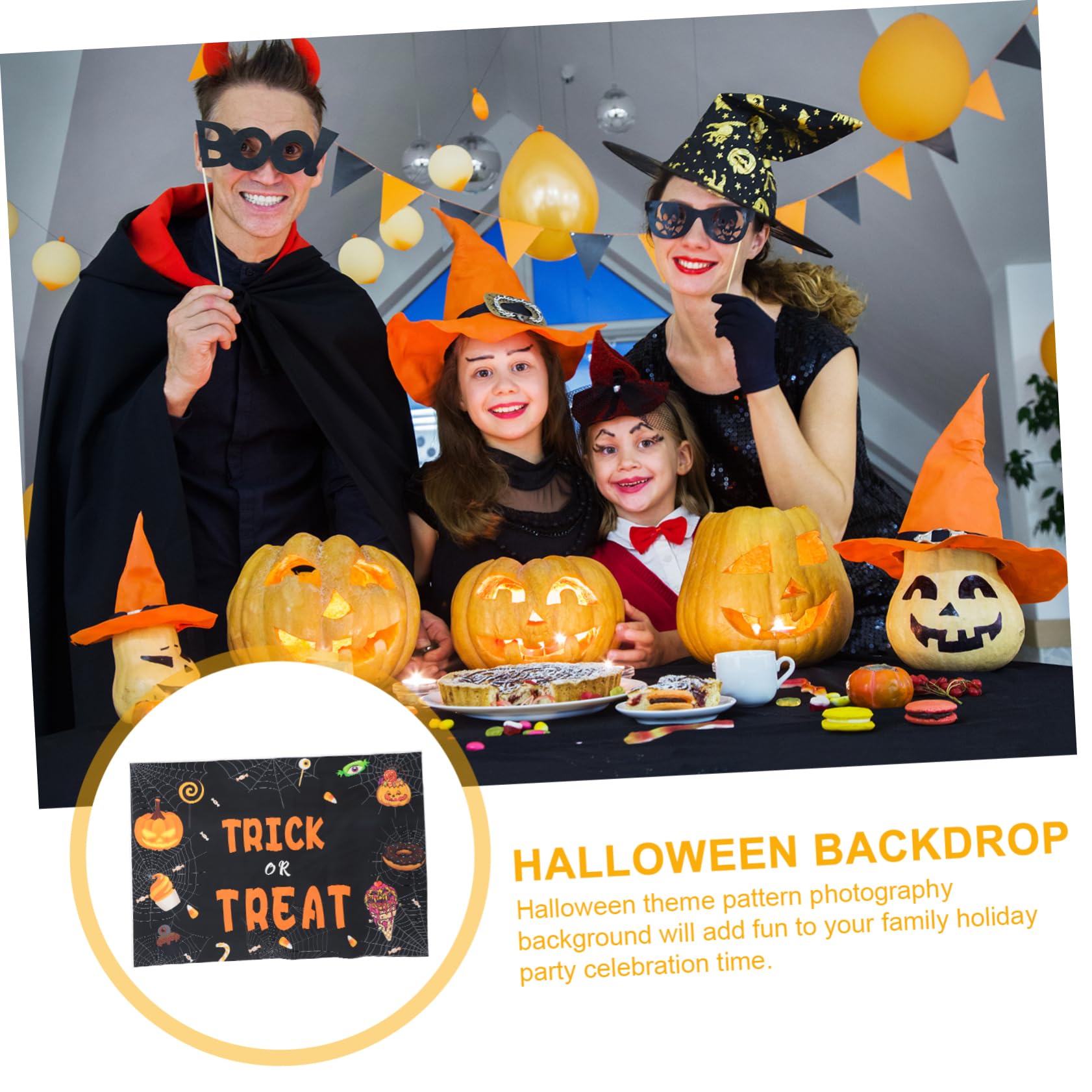 HOMSFOU 5stücke Halloween Fotohintergrund Dekoration Für Partys Strapazierfähiges Material Für Fotoshootings Bringt Spaß Und Freude Zur Halloween-Feier Einfach Zu Transportieren Und