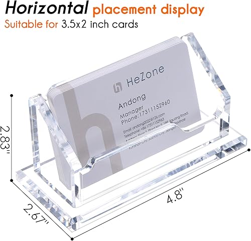 Miniatura 3 de Soporte para tarjetas de acrílico transparente horizontal para escritorio, 1 ranuras para tarjetas de visita para mujeres y hombres