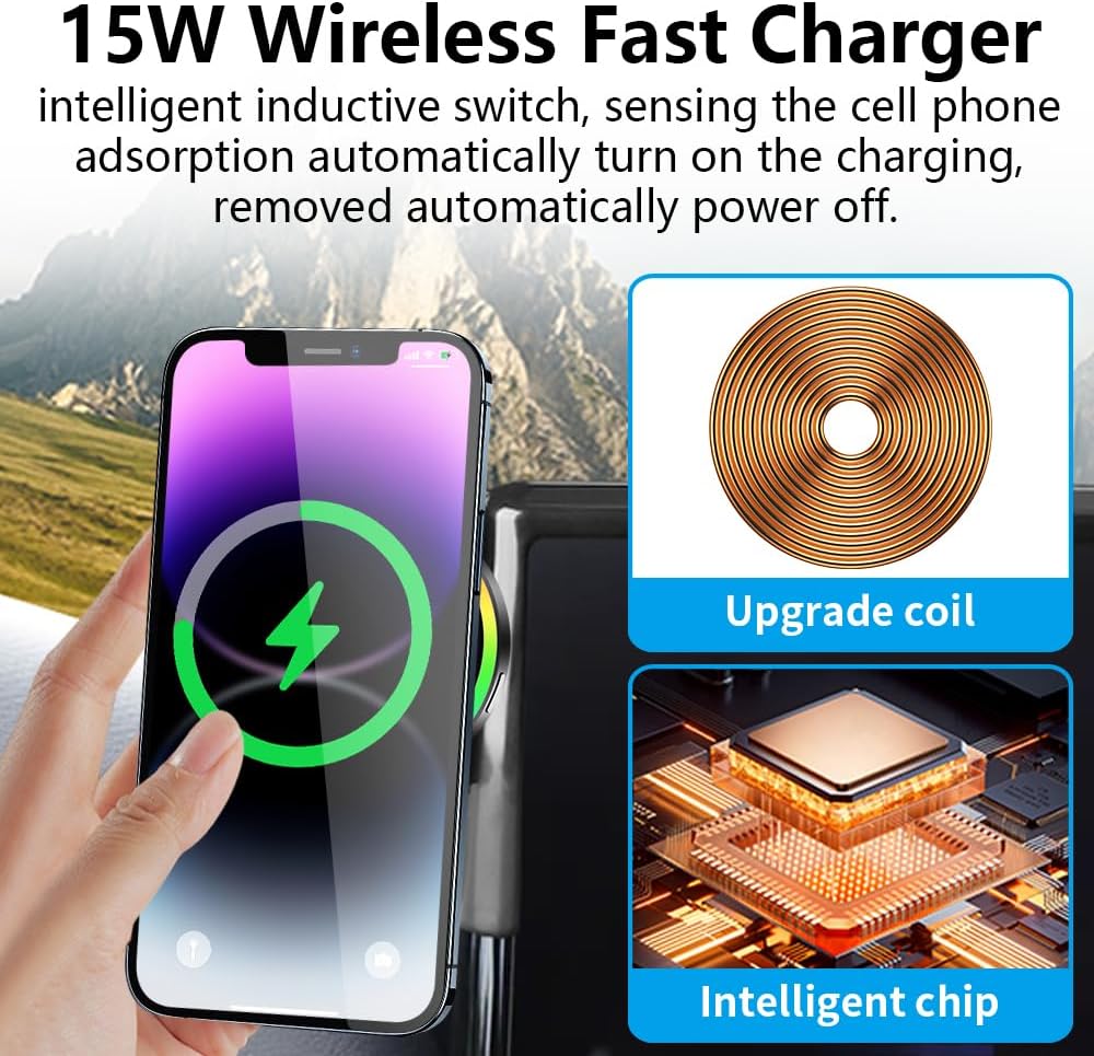 Car Magnetic Phone Mount for Toyota Highlander 2020-2026 Limited Platinum [only for 12.3 inch Touch Screen ] Auto Accessories Best Cellphone Holder Fast 15W Wireless Charger Cell Phones Charging Stand