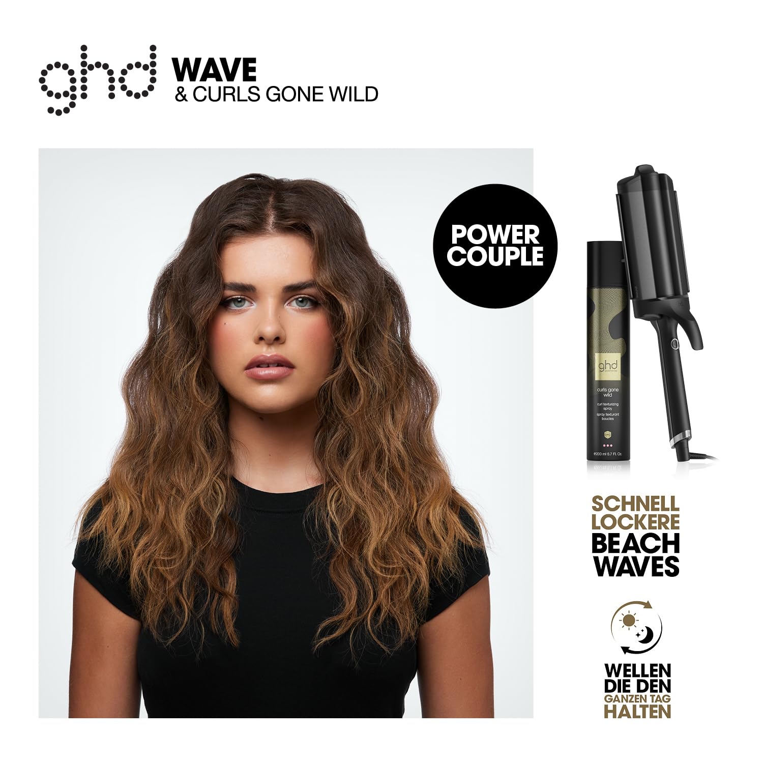 ghd curls gone wild - curl texturizing spray: Texturspray für mehr Volumen, 2-in-1 Spray zum Vorbereiten & Finish, aufbaubare Textur, langanhaltende Ergebnisse, für alle Haartypen; 200 ml
