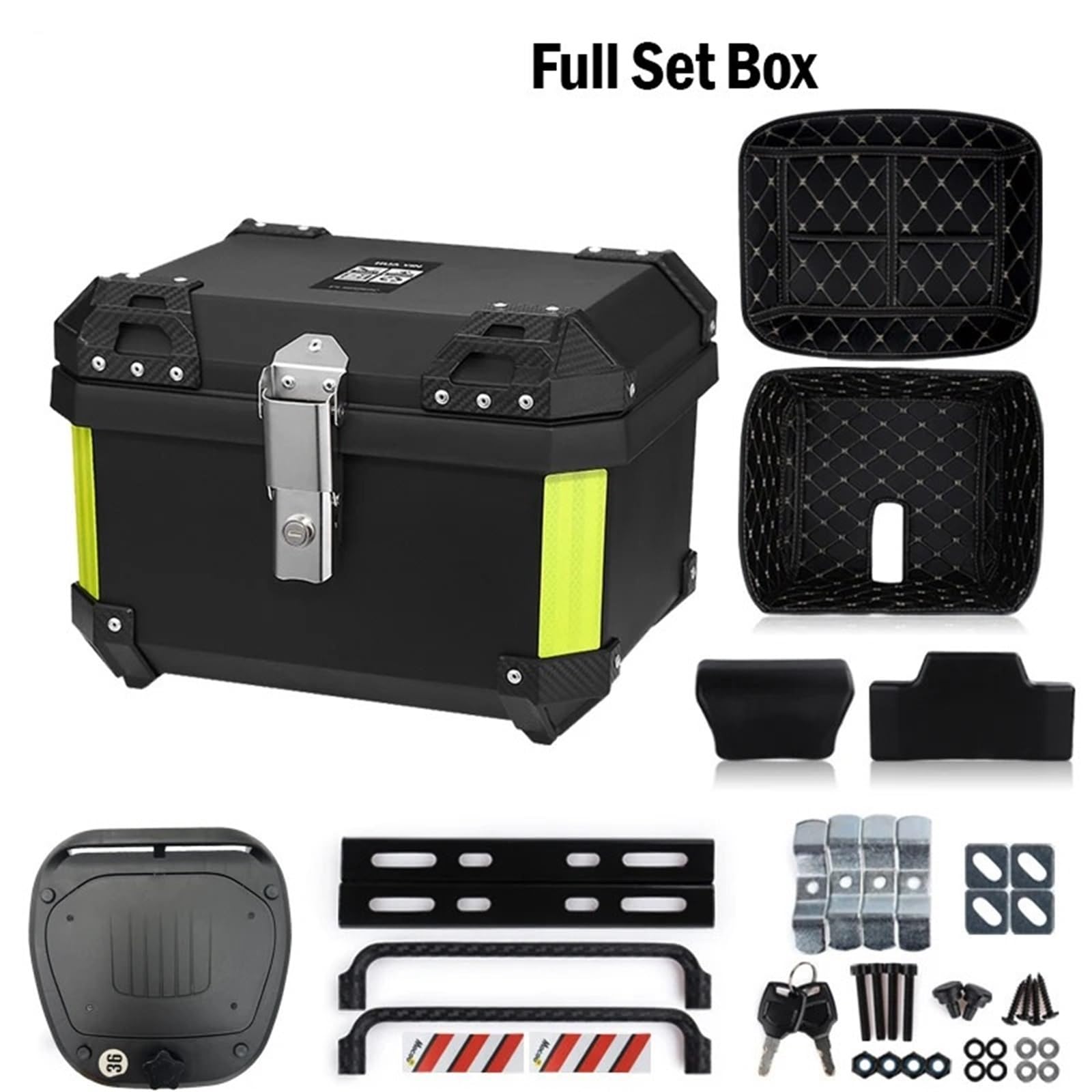 Motocicleta Top Case Caja Trasera Universal para Motocicleta de 36 l para R1200GS, R1250GS, F800GS, F850GS, G310gs y F750gs. Caja de Cola Motocicleta(Full Set Box)