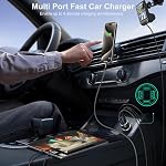 USB C Car Charger 65W, Bangfun 4-Port Dual USB C & USB A Car Charger QC/PD 3.0 Fast Charge Cigarette Lighter Adapter for iPhone 17/16/15/14/13/12/11, Samsung S24/S23/S22 Google Android Phone(Black) | QC/PD 30W Car Phone Charger, Dual 12V USB Car Outl