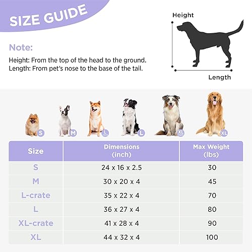 Miniatura 5 de LE SURE - Cama grande y linda para perro con espuma triturada gruesa para jaula, cama moderna afelpada para interiores con funda extraíble y lavable