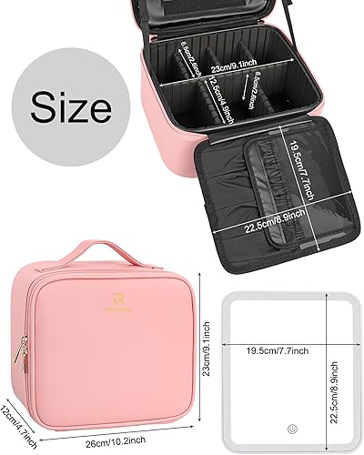 Miniatura 6 de Bolsa organizadora de maquillaje, estuche de maquillaje de viaje Relave, bolsa de maquillaje de 2 capas, estuche grande para cosméticos portátil con