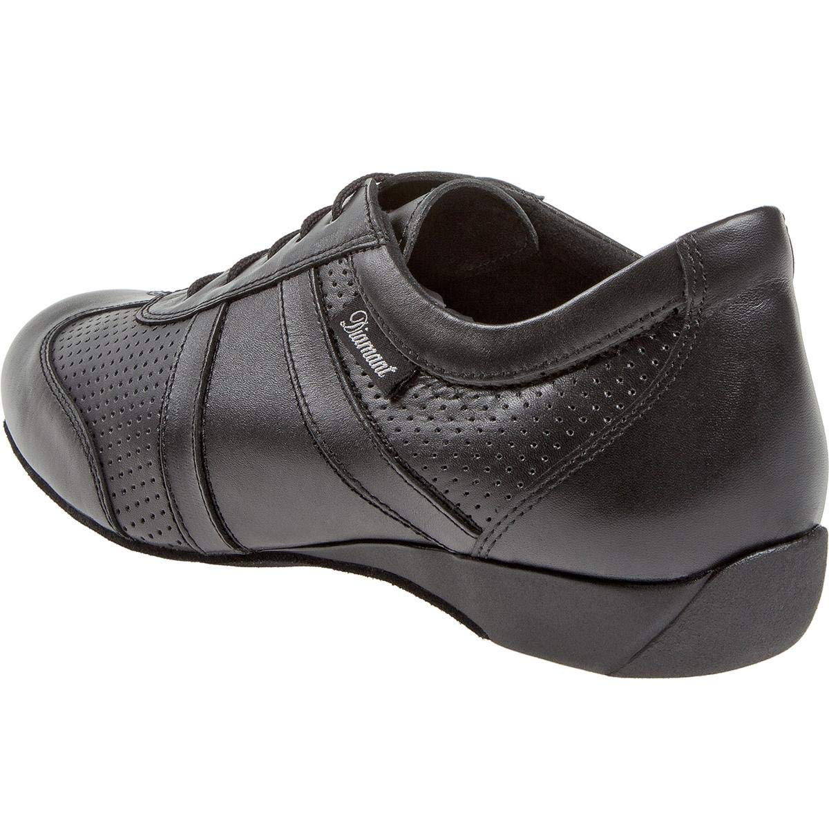 Diamant Uomini Ballroom Sneakers Pelle Nappa Nero 2,5 cm Zeppa Largo Made in Germany