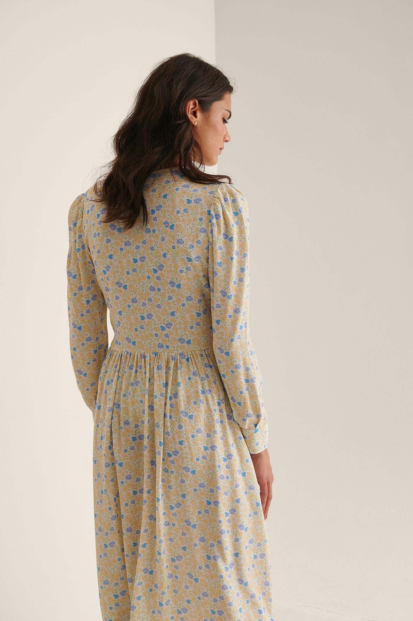 NA-KD Damen Side Slit Midi Dress Lässiges Kleid