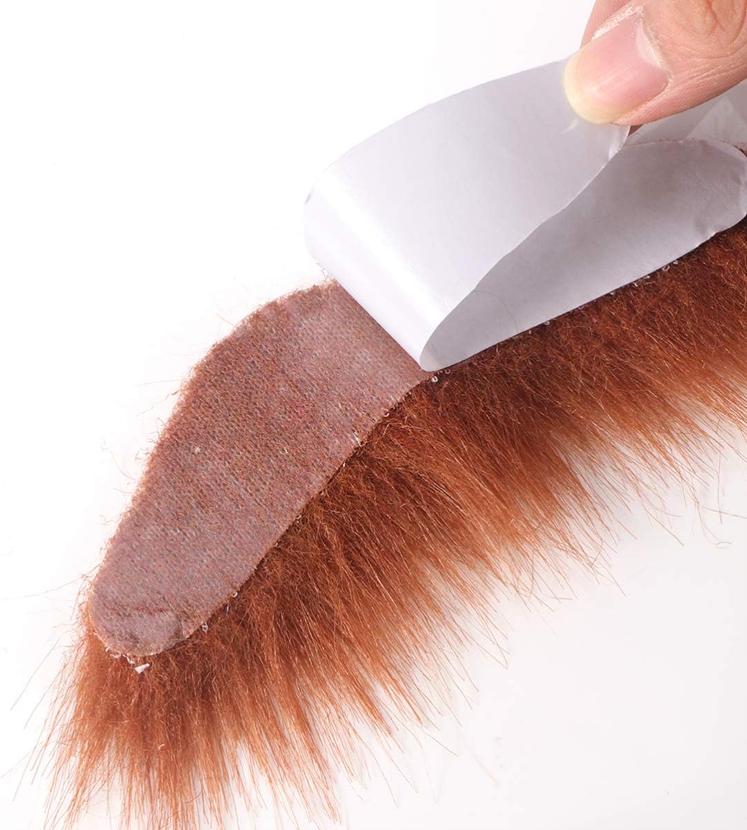 Amosfun 3pcsthree-Piece Man Party Funny Moustache Women Beards up Christmas Disguise Dress Artificial Fake Makeup Facial Halloween Brown Birthday on Kit, for False Novelty Stick Hair : Clothing, Shoes & Jewelry