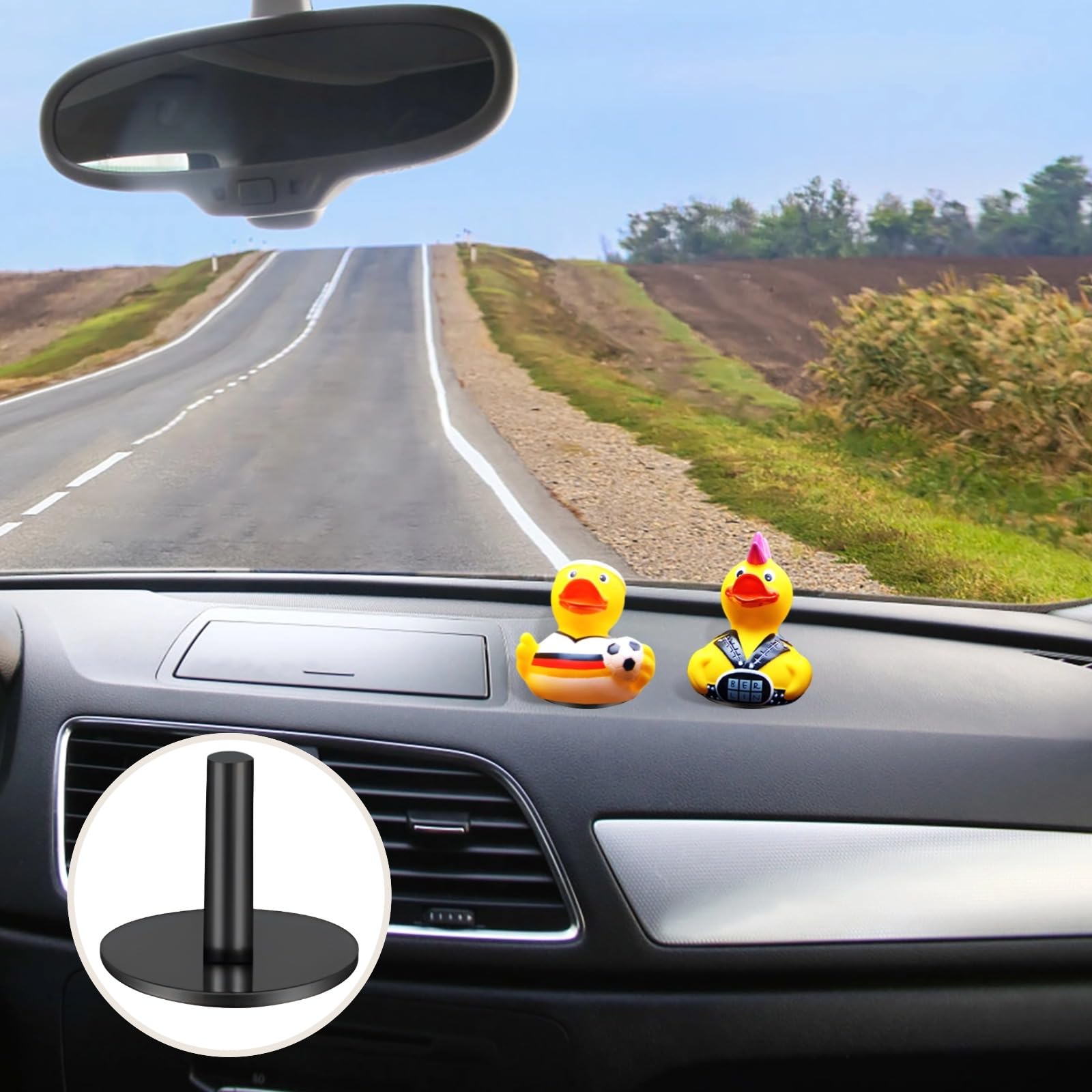 Generisch 40 soportes de pato de plástico para salpicadero de coche, soportes de pato con adhesivo fuerte, accesorios universales de goma para Jeep y decoración interior del coche