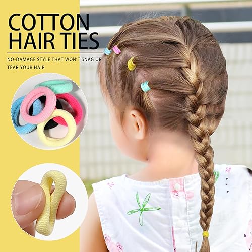 Miniatura 9 de YGDZ Juego de accesorios para el cabello bandas de goma coloridas, cintas para el pelo de algodón, soportes para coletas, pinzas para el cabello con