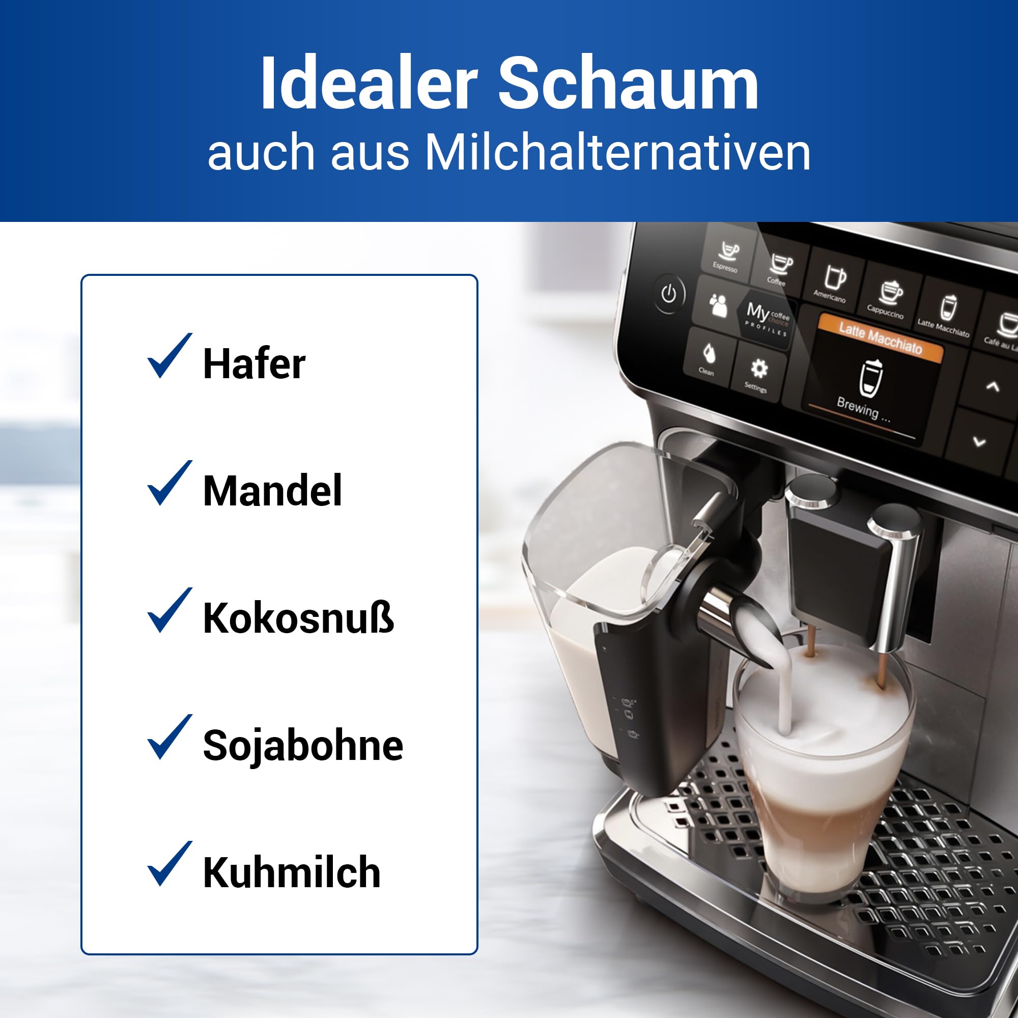 VIOKS Milchkaraffe Kaffeevollautomat Ersatz für Phіlips 421945016211 | Milchbehälter Milchkanne Milchtank, C-Version mit Deckel, ersetzt CP1199/01, für LatteGo 2200 3200