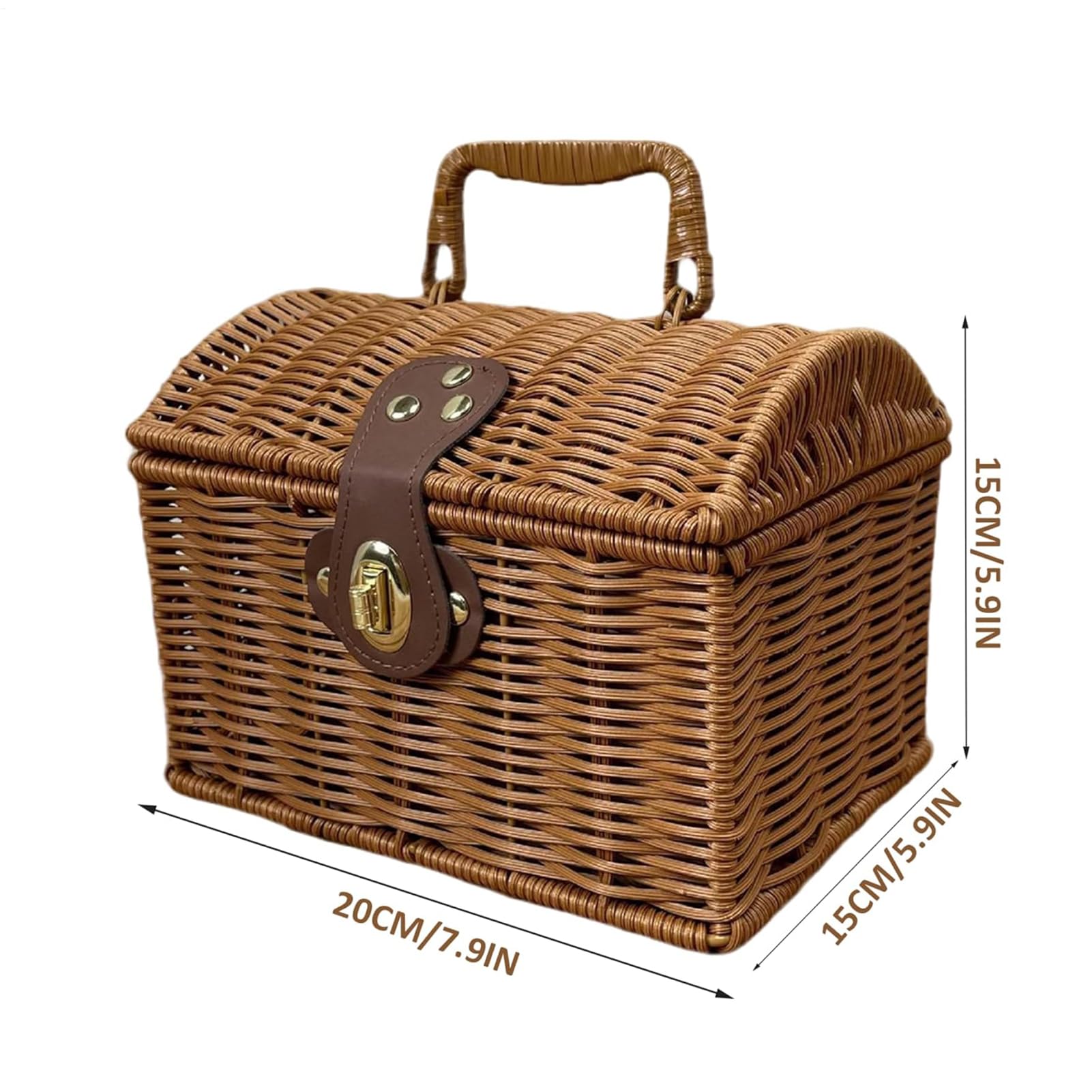 Cestino da picnic con coperchio, contenitore con manico e coperchio, decorazione da tavolo, adatto per camera da, cucina, fattoria, appartamento, attività all'aperto, viaggi, ecc