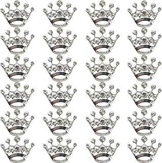 GXXMEI 24PCS Tiara Crown Brooch Pin Wedding Party Pageant Brooch (Silver)