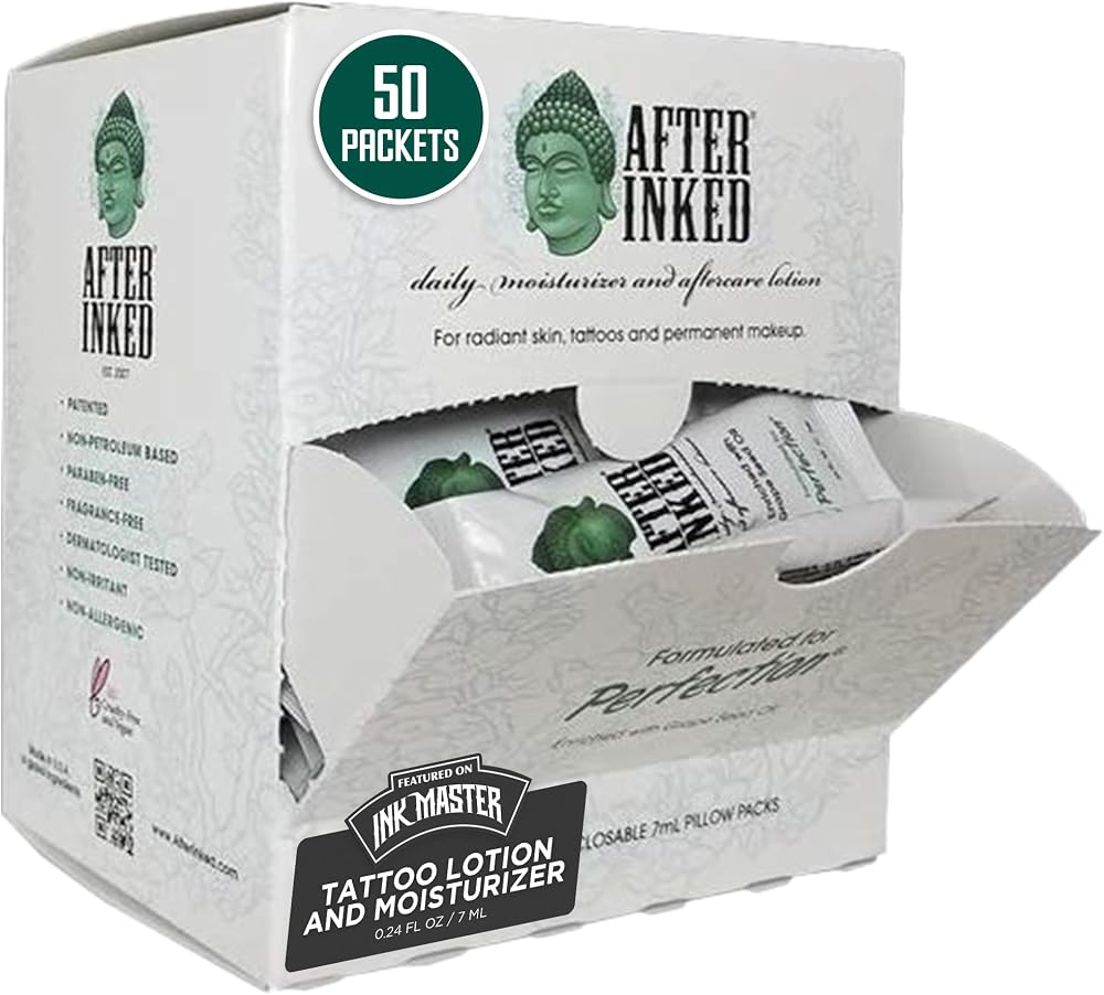 After Inked 타투 애프터케어 로션 & 모이스처라이저, 밤, 7ml (50팩) — 사진 1