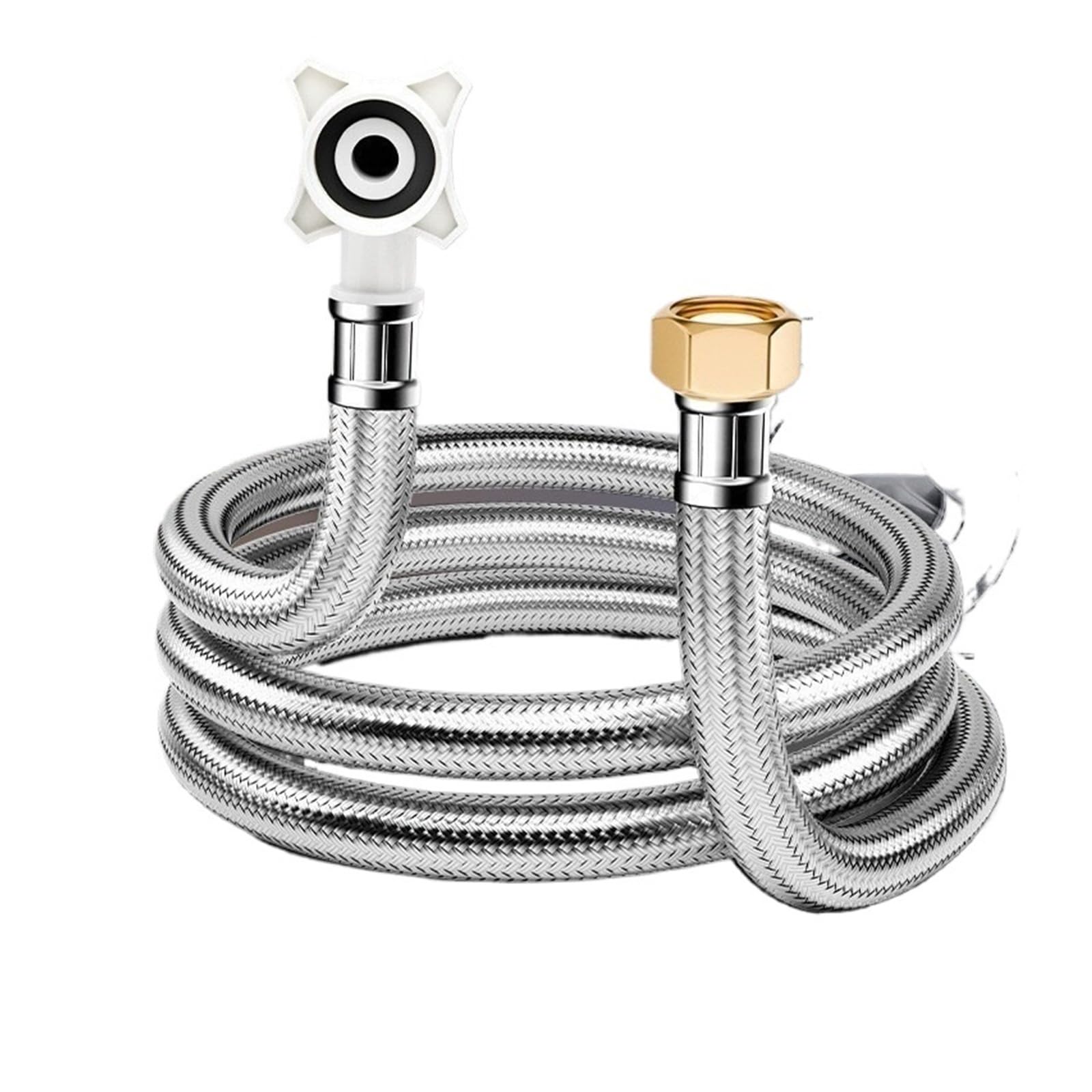 Tubo de entrada de agua for lavadora completamente automática, manguera de extensión alargada, tope de tubo de entrada de agua de acero inoxidable grueso(K)