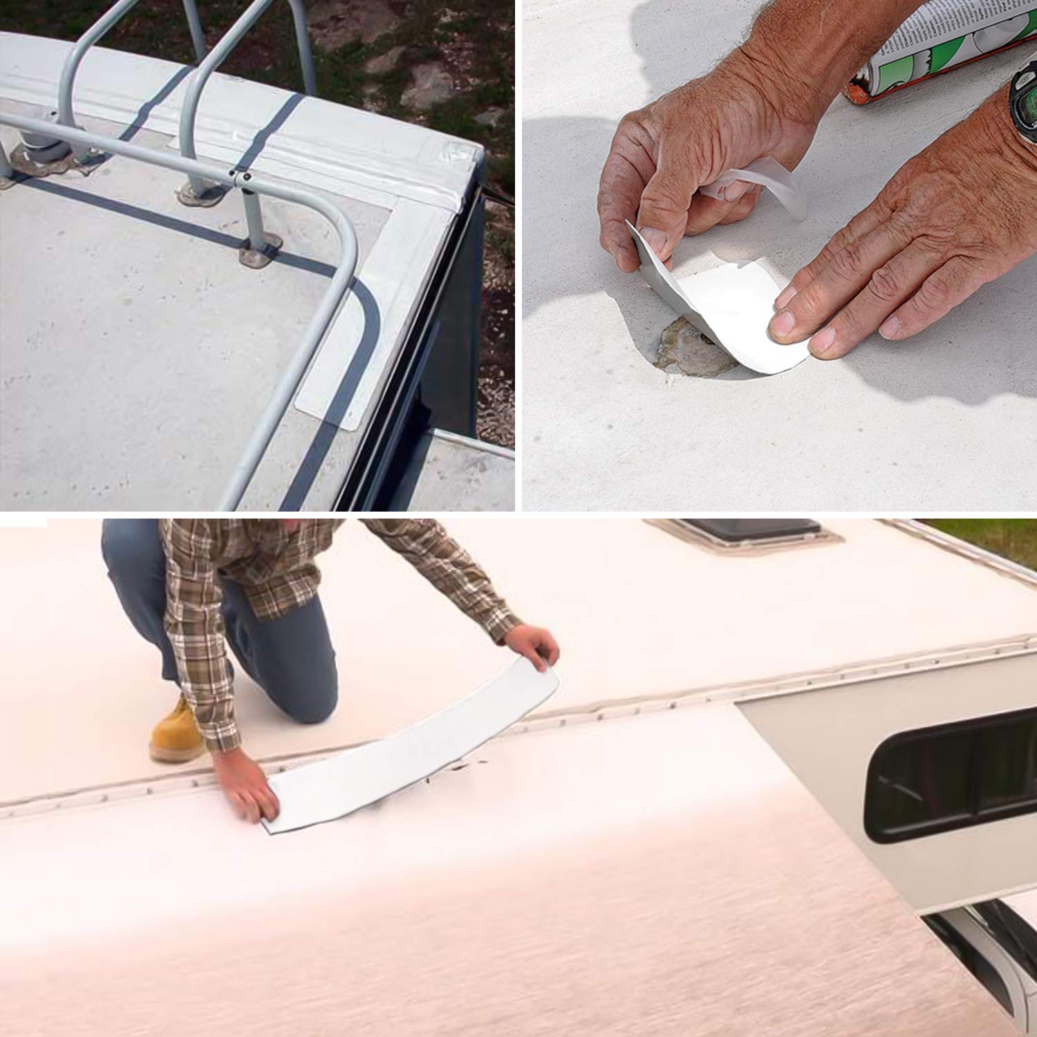 Kohree RV Sealant Tape 4 Inch x 50 Foot RV Roof Tape White, Bundle RV Roof Sealant 1 Pack, Self-Leveling Lap Sealant White