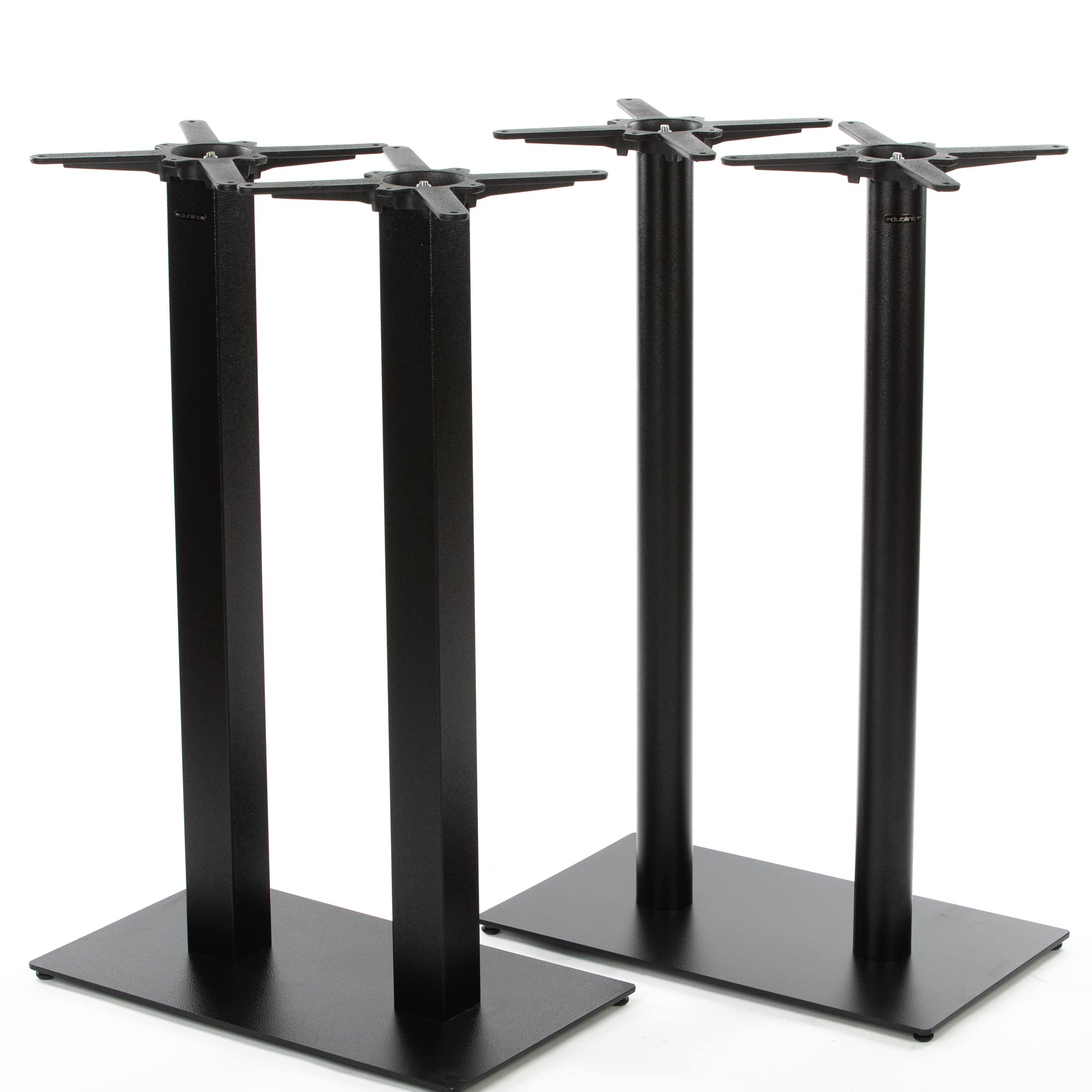 Doppel-Stehtischgestell Tischbein Schwarz | Premium | PJ7592/110 | Metall | Stehtisch | H 108 cm | 29 kg | Bodenplatte 70x40 cm | max. Tischplattengröße 120x70 cm