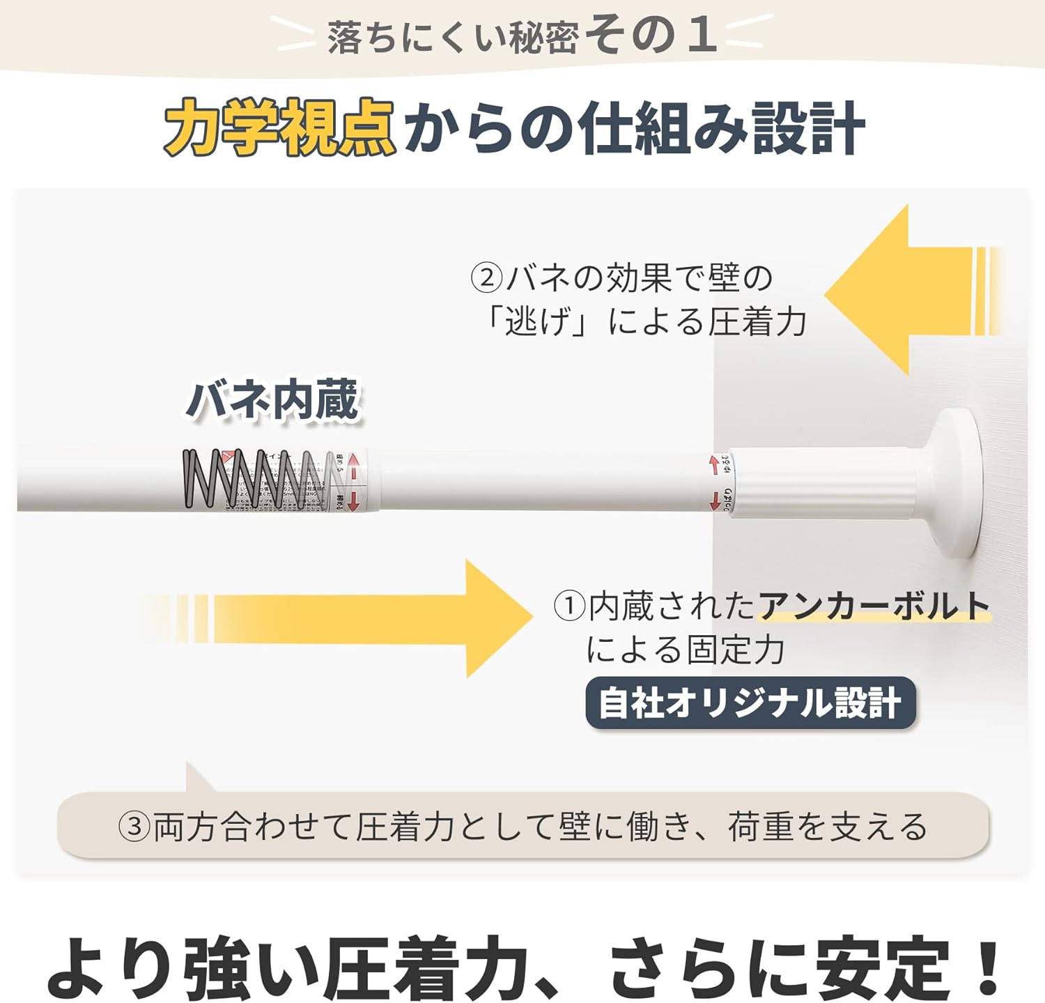 【Amazon.co.jp 限定】 チチロバ(Titiroba) つっぱり棒 強力 突っ張り棒 取付幅111-180cm 耐荷重30~20kg 強負荷 浴室使用可 落ちにくい パイプ直径3.2cm 室内物干し つっぱりポール 物干し竿 伸縮棒 押し入れ 収納 ドリル不要 簡単取り付け ブラック 22CB024