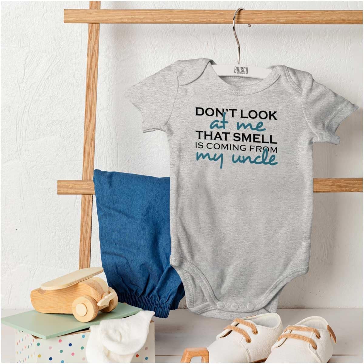 Brisco Brands That Smell is Coming From My Uncle Baby Romper Boys or Girls