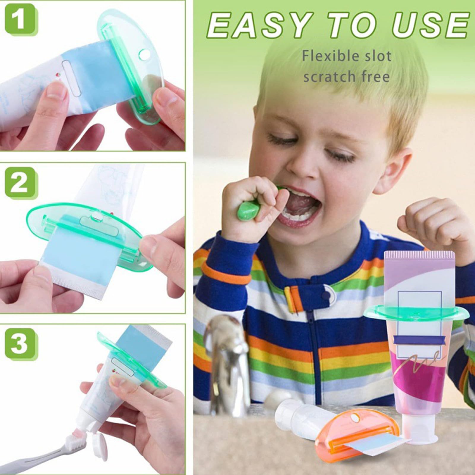 Lot de 4 presse-tubes de dentifrice, pinces à dentifrice, pinces à dentifrice, presse-tube multifonctionnel, pour dentifrice, nettoyant pour le visage, crème pour les mains, cosmétiques