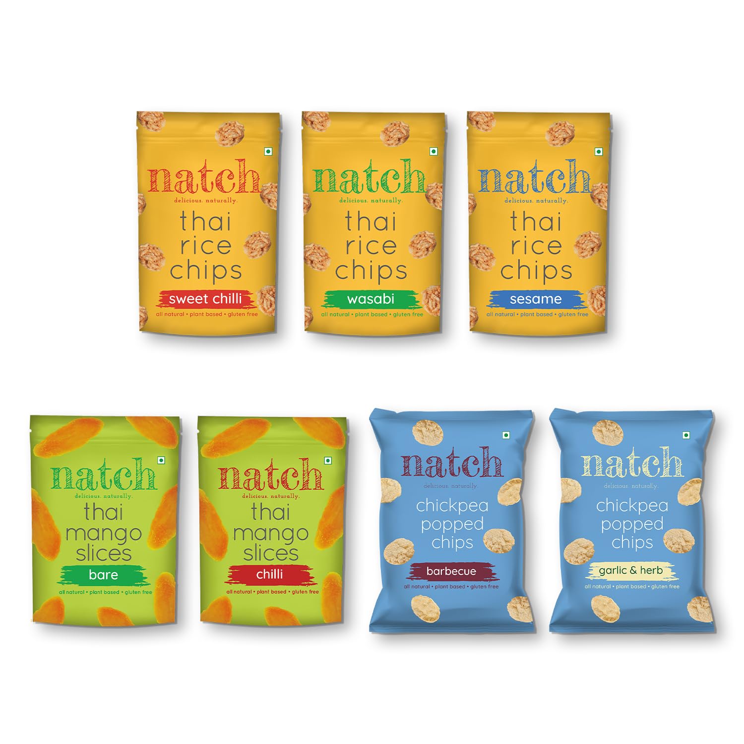 Guilt Free Snacks, Try Them All Variety Bundle, All Natural, Vegan, Gluten Free, (Pack of 7)