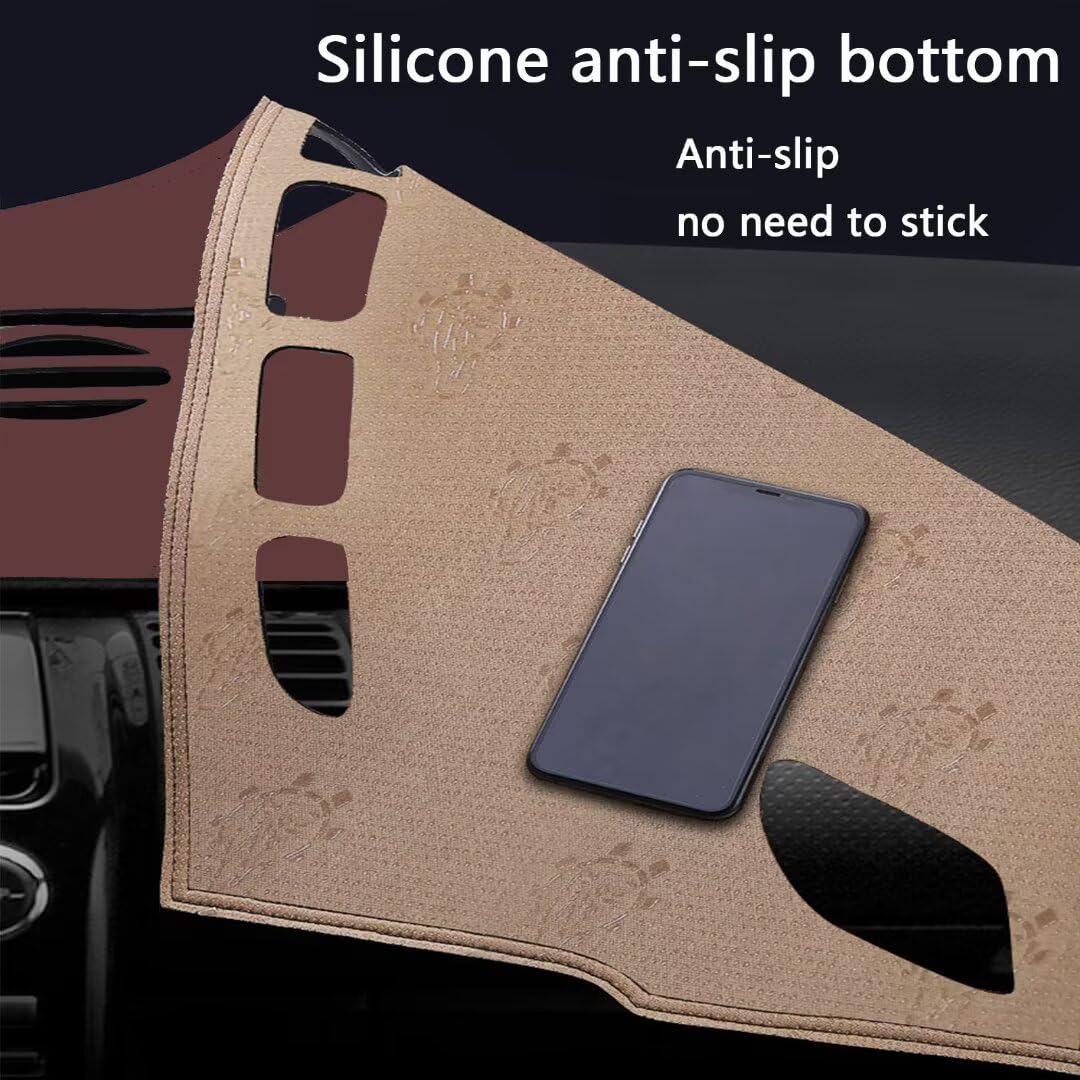 generisch Leder,auto armaturenbrett abdeckung kompatibel mit LR Range Rover Sport 2005-2006,rutschfeste und blendfreie dashboard cover(Brown)