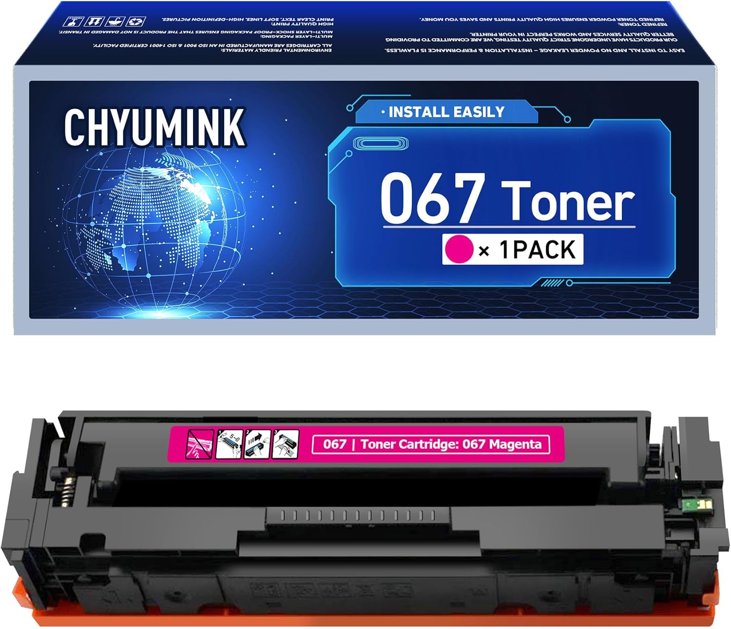 067 Magenta Toner Cartridge 1 Pack 067H Ink Cartridge Replacement for Canon 067 CRG067 CRG-067H Toner for ImageCLASS MF656Cdw, MF654Cdw, MF653Cdw, LBP633Cdw and LBP632Cdw Printers