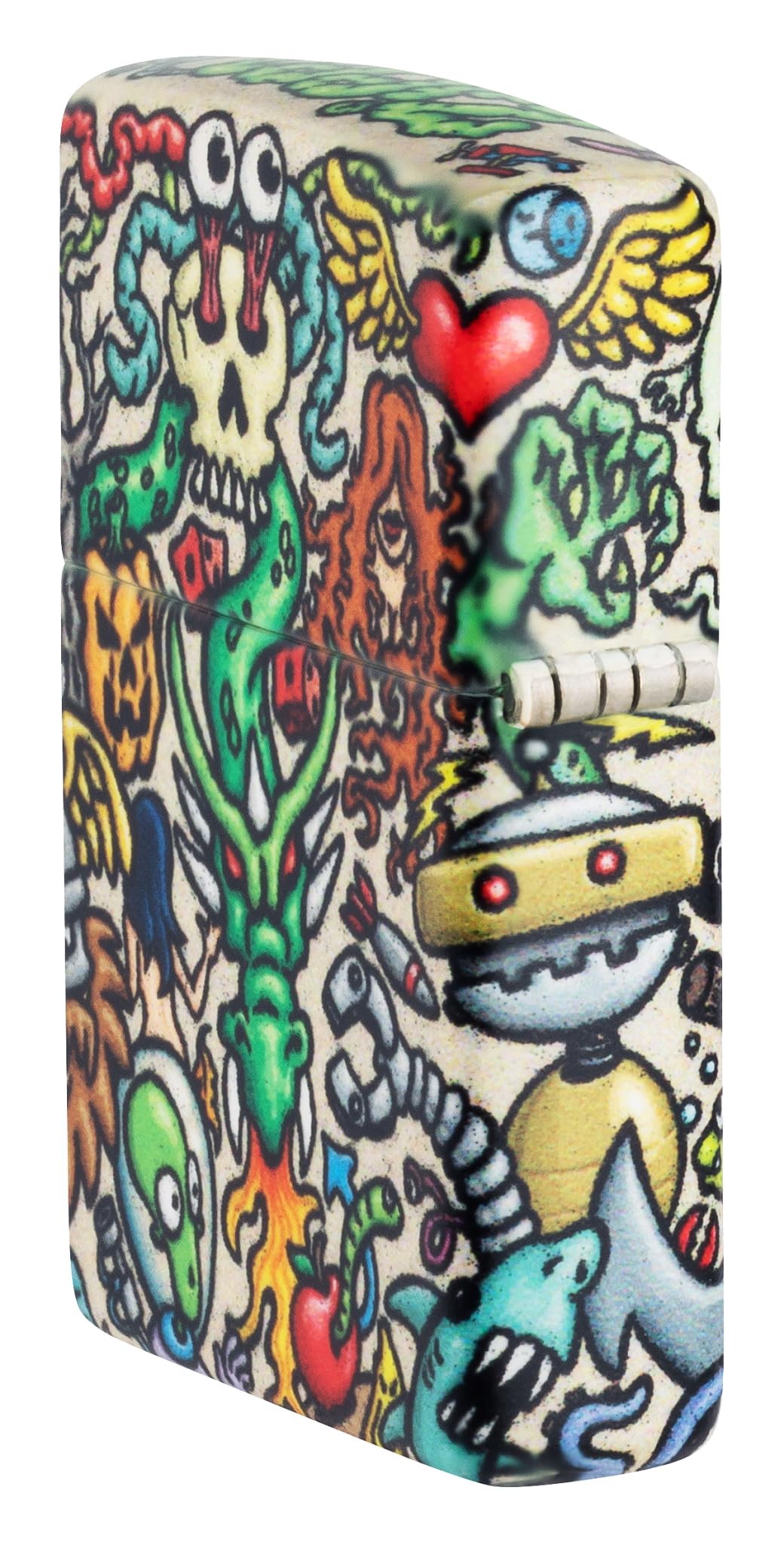 Zippo - Briquet Tempête Motif Tatouage, 540°, Impression Color Image, Rechargeable, Réutilisable, Coupe-Vent, Coffret Cadeau, Fabriqué Aux États-Unis