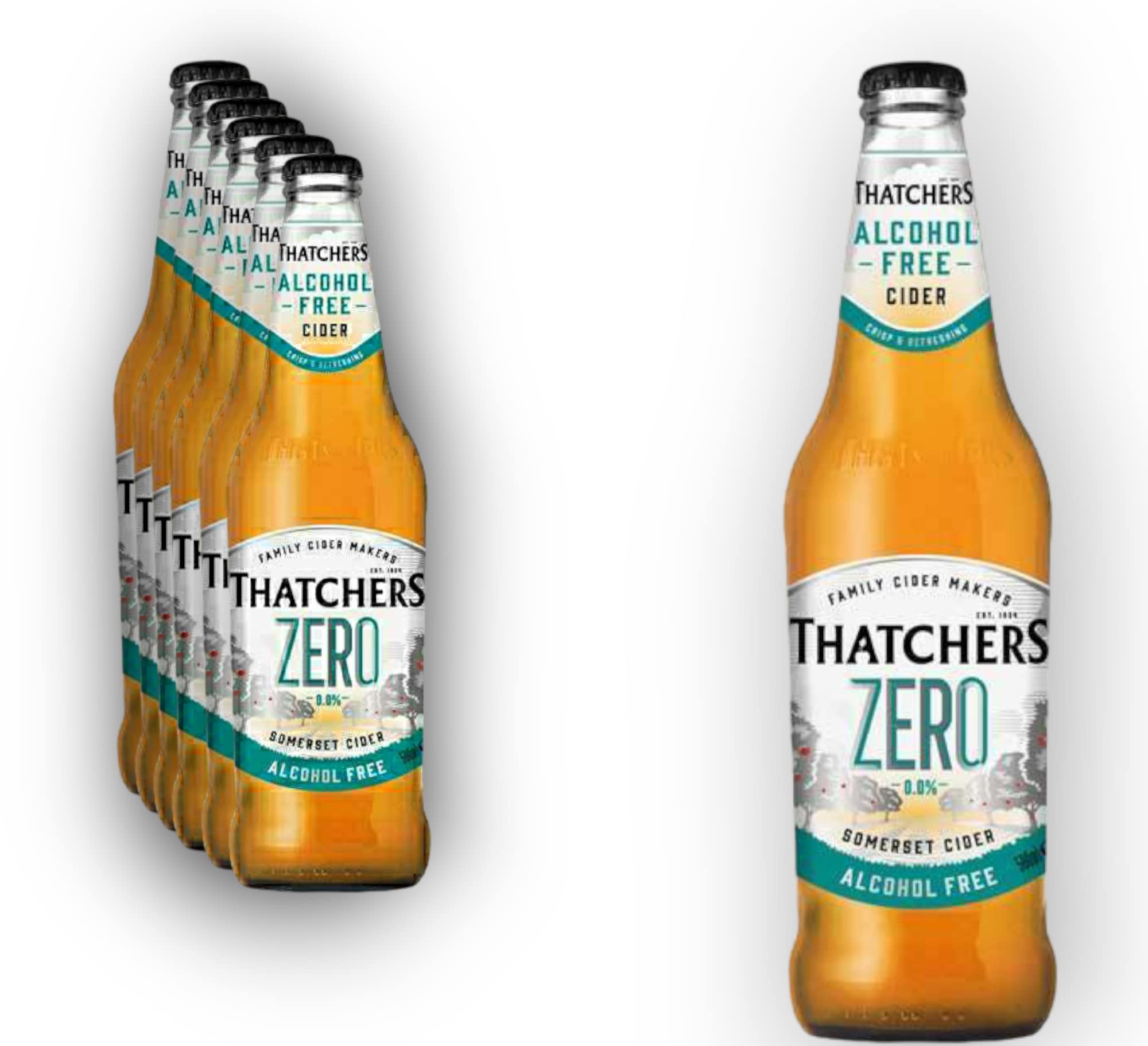 Thatchers Zero 0,0% Vol. Somerset Cider alkoholfrei 0,5l - Goldener halbtrockener Apfelwein