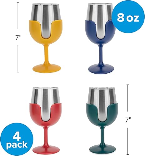 Miniatura 6 de Camco Life is Better at The Campsite - Vaso de vino  Aislamiento al vacío de doble pared resistente  Hecho de acero inoxidable 188  Tallos