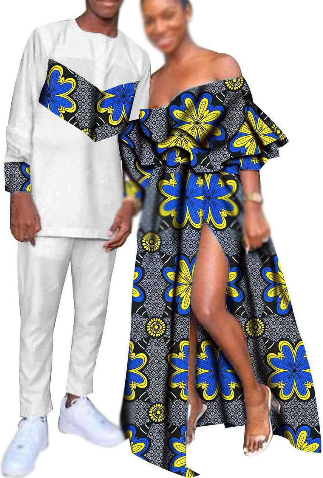 Vêtements pour couple africain amples et ajustés de mariage - 8