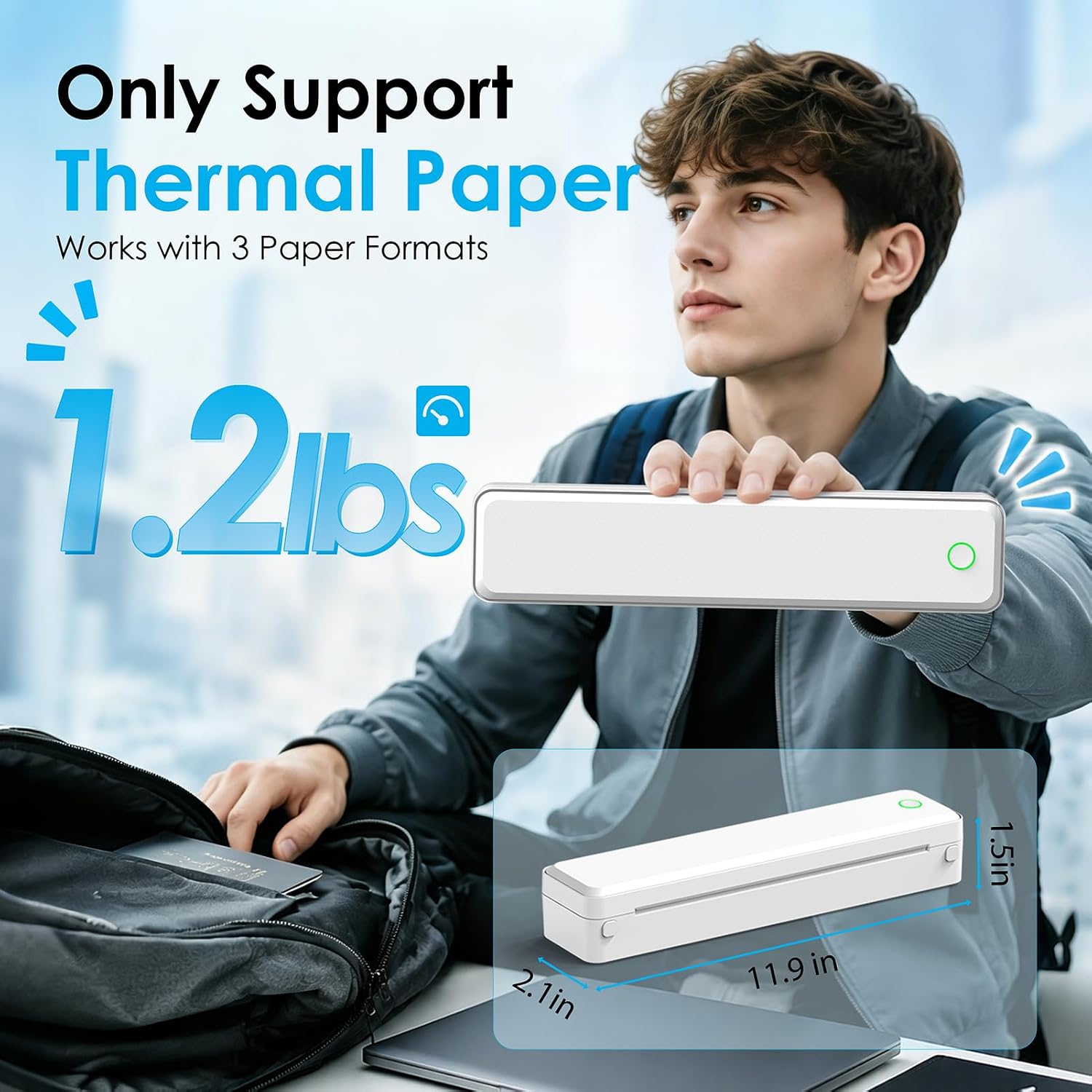 KNAON Portable Inkless Printer, Bluetooth Thermal Printer, 8.5x11