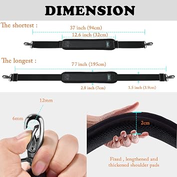 ZINZ 77 Inch Shoulder Strap,Black