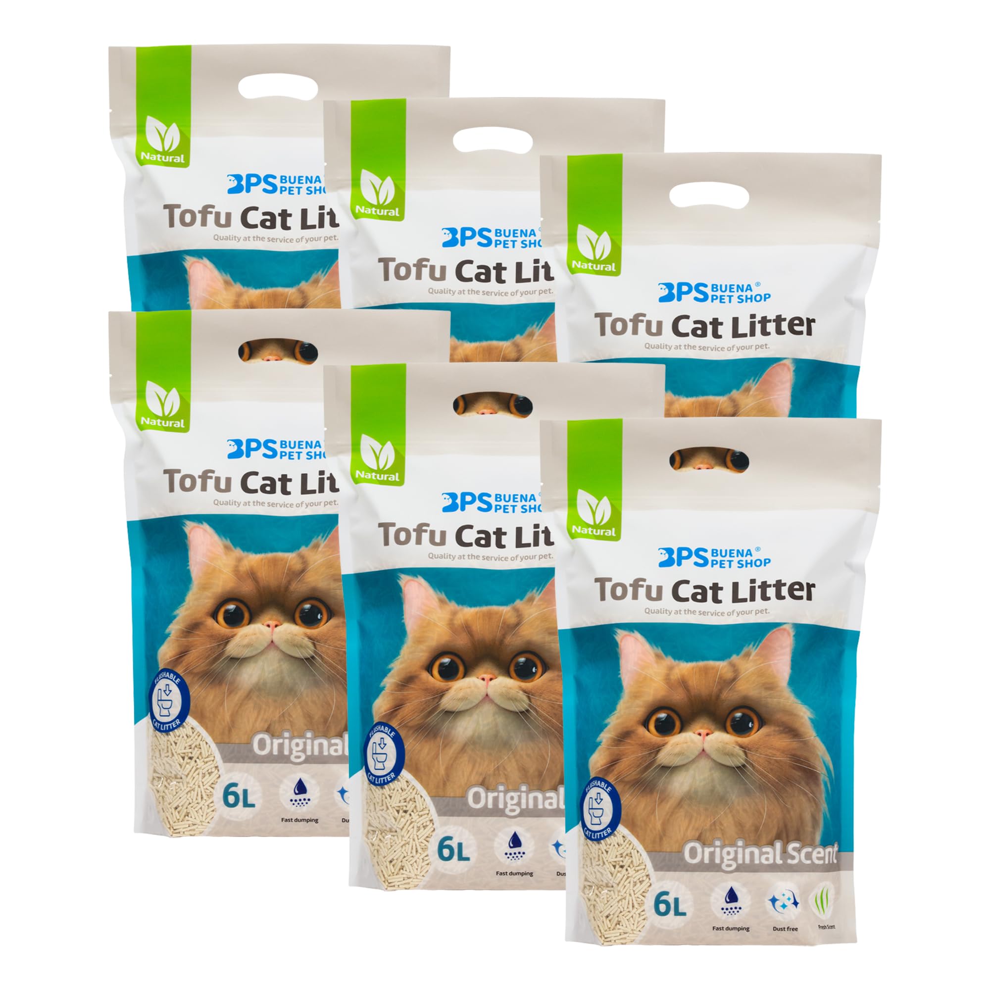 Lettiera GATTO TOFU Agglomerante 36LITRI smaltibile wc Senza Polvere e Senza odori