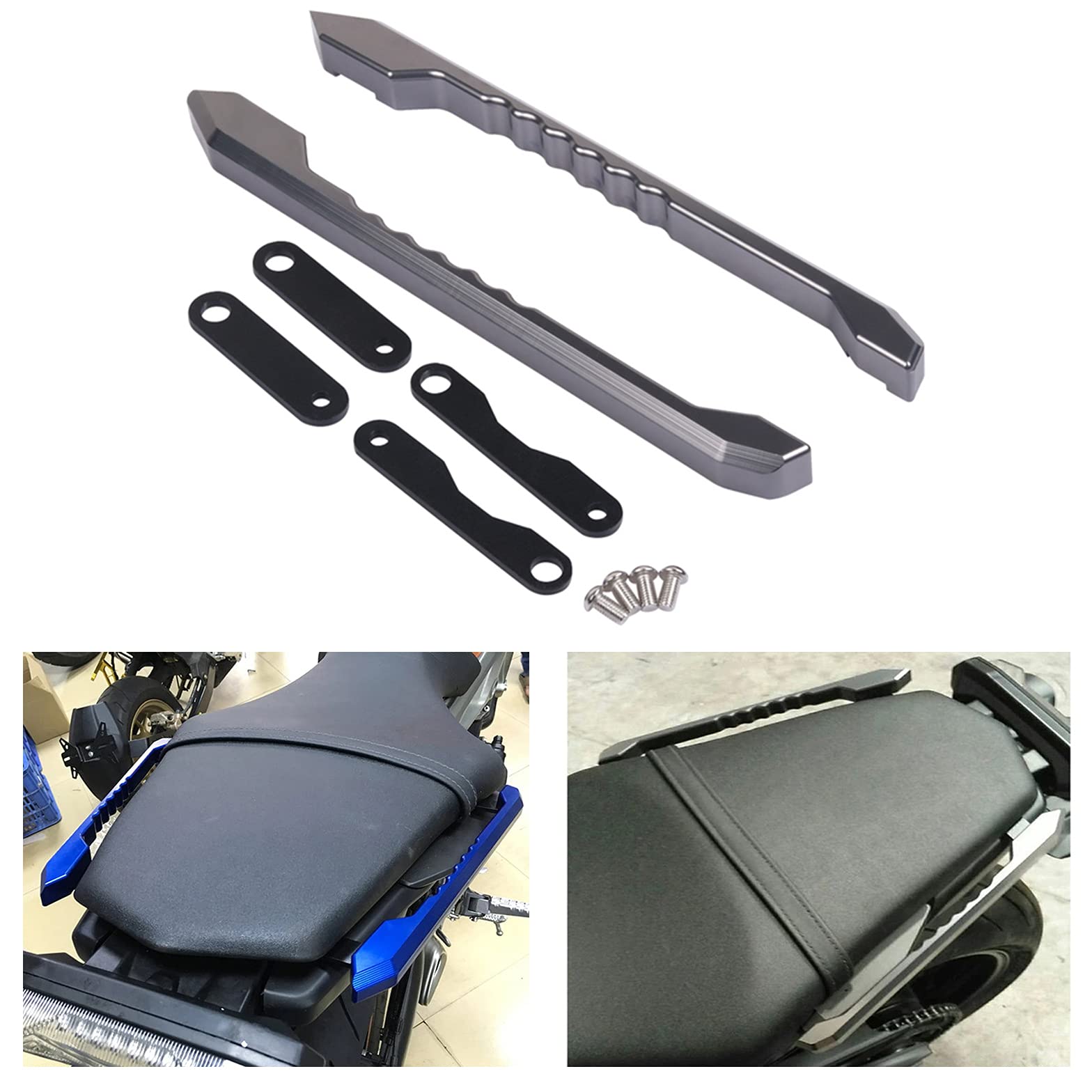Maniglia posteriore per passeggero per moto, kit di maniglie per sella posteriore, per Yamaha MT09 FZ09 MT-09 FZ-09 MT 09 FZ 09 2013 2014 2015 2016 2017 2018 2019 2020 (titanio)
