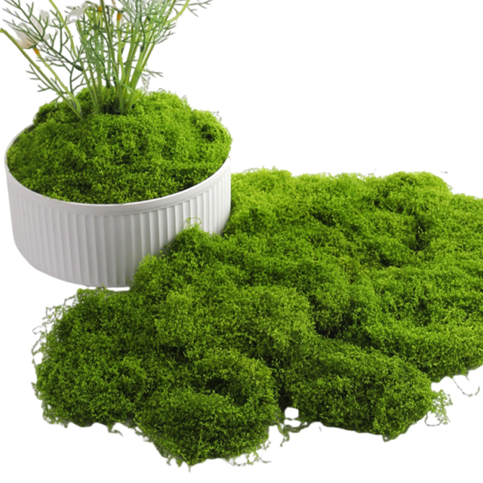 Atnayo Green 200G Fake Moss, Realistic Artificial Moss For Indoor Plant Pots Crafts Centerpieces Floristry Fairy Gardens