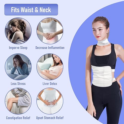 Miniatura 4 de Paquete de aceite de ricino - Kit de aceite de ricino reutilizable, paquete de aceite de ricino orgánico con correa elástica ajustable para