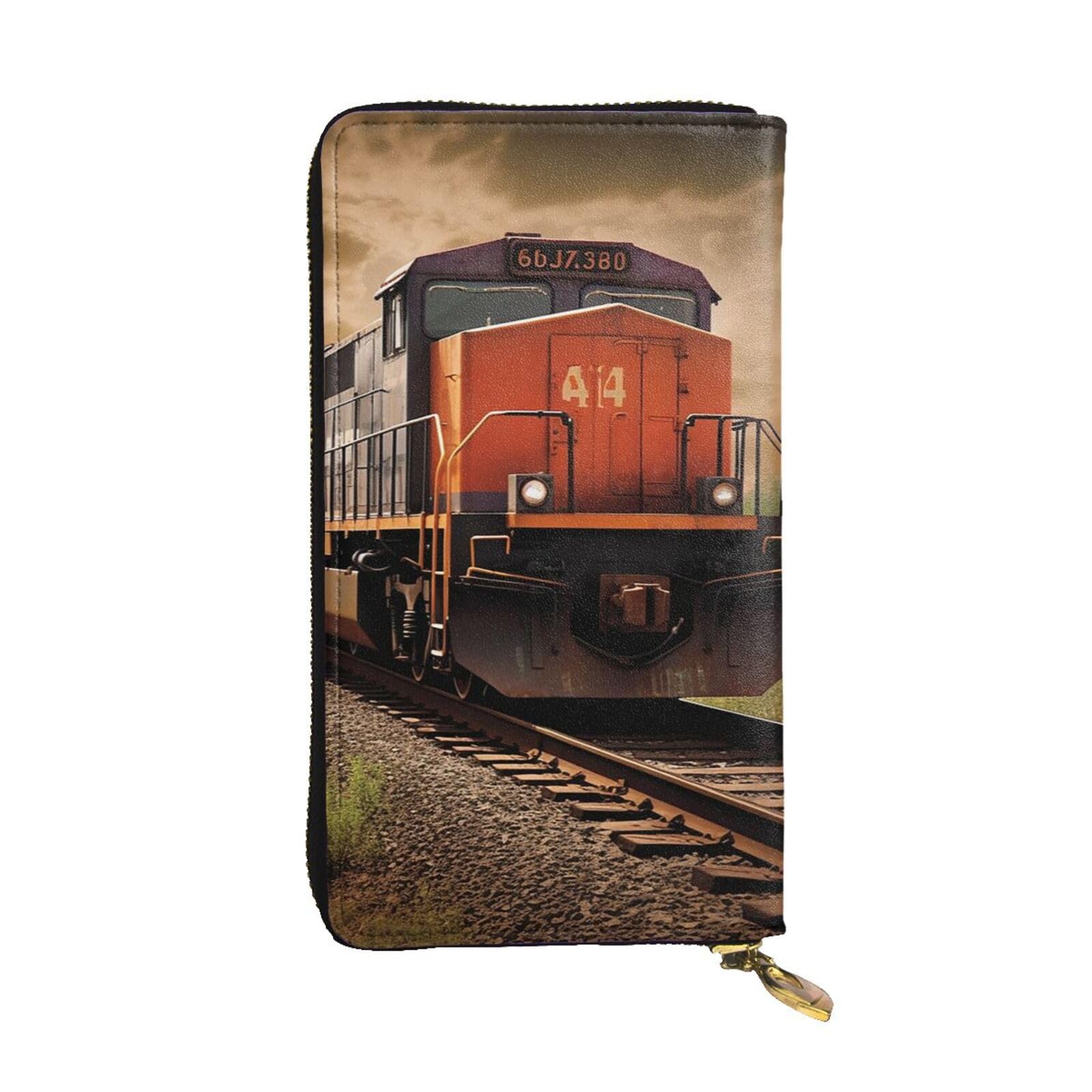 Portefeuille femme grande capacité en cuir à motif train - 6