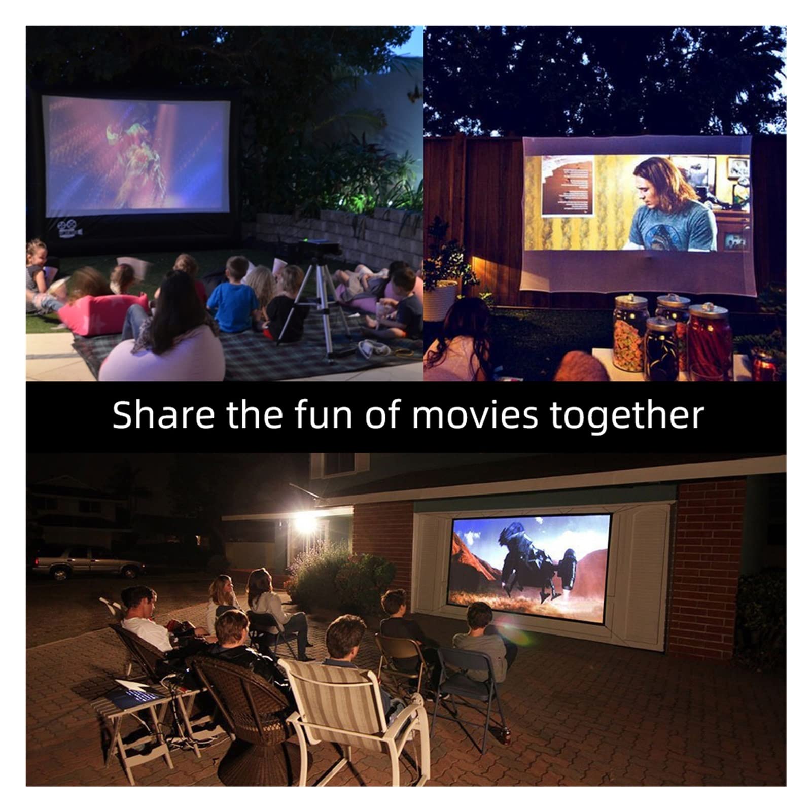 Ekran projektora Projektor Projection Przenośny ekran 100 cali 120 cali 16: 9 Składany przód tył do kina domowego do gry(100 inch)