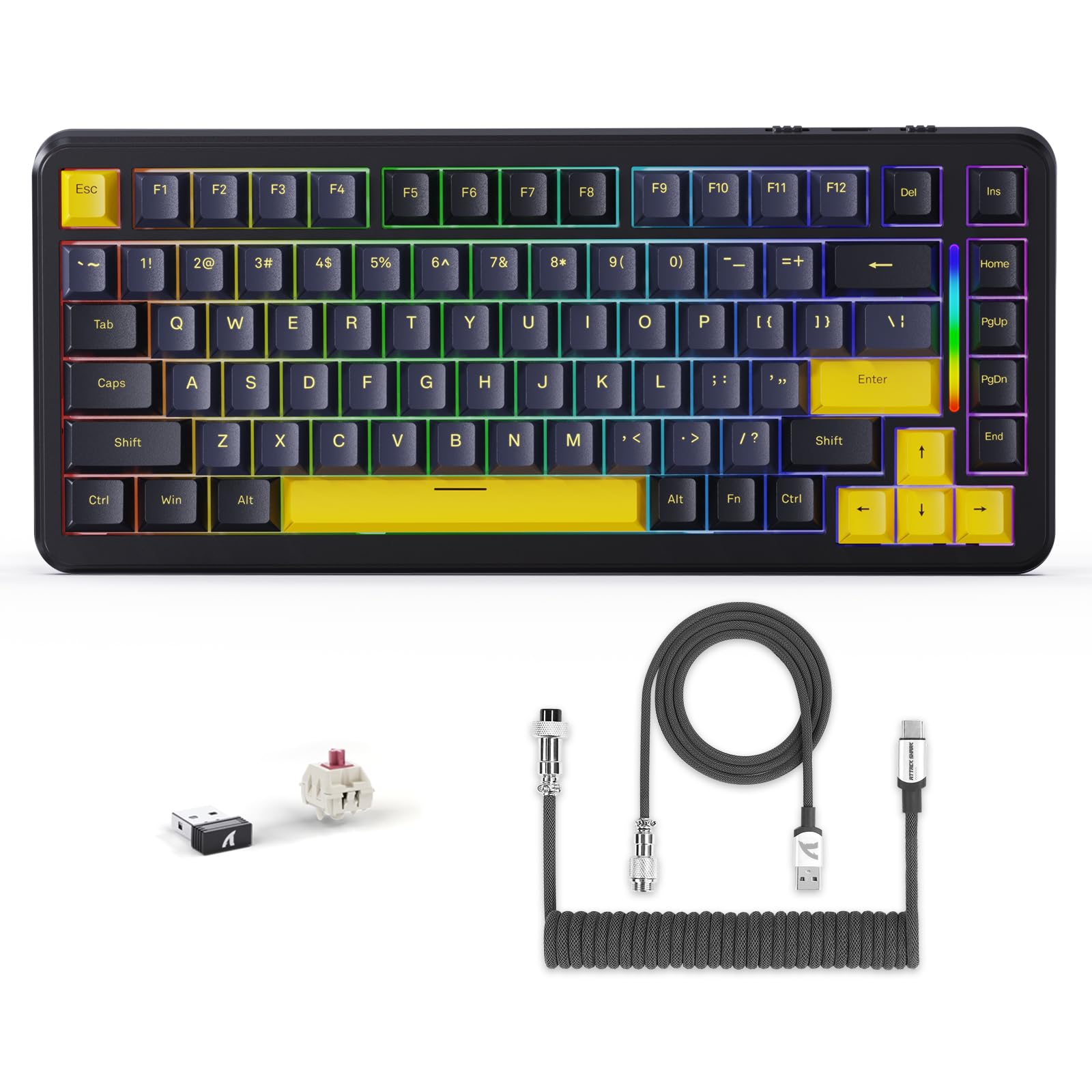 Amazon.com: ATTACK SHARK M86 Hot Swappable Custom RGB Wirless