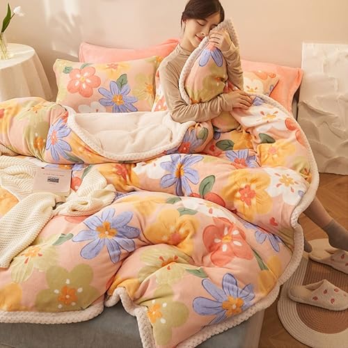 Miniatura 8 de RRNAR Edredón súper cálido, edredón de felpa gruesa para invierno, juego de edredón desmontable, núcleo de edredón cálido de doble cara, edredón de