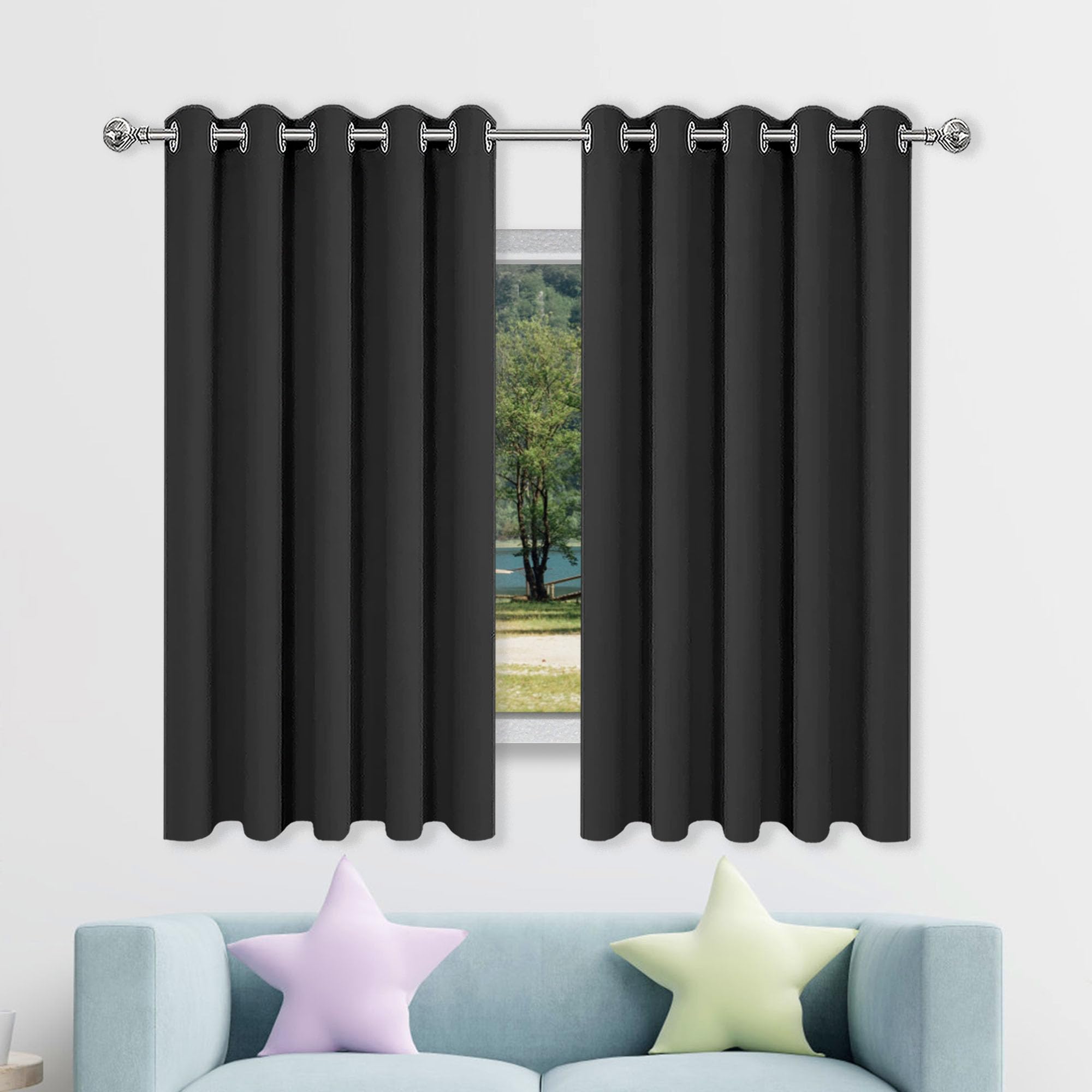 Rideau thermique noir occultant tissu infroissable isolation maison