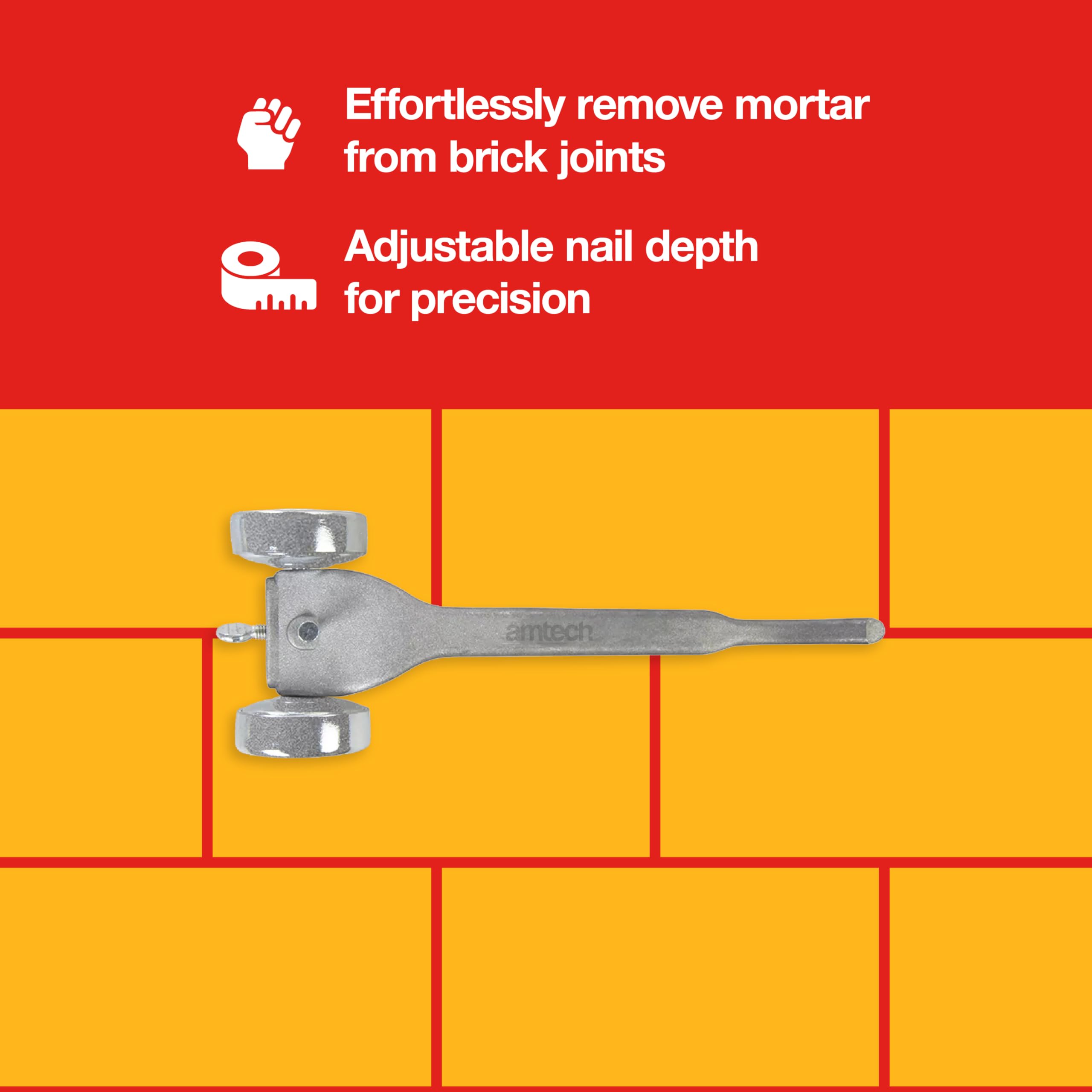 Amtech, Brick Joint Raker for Home DIY Durable Aluminium Alloy, Easily Removes Mortar from Brick Joints - Image 3