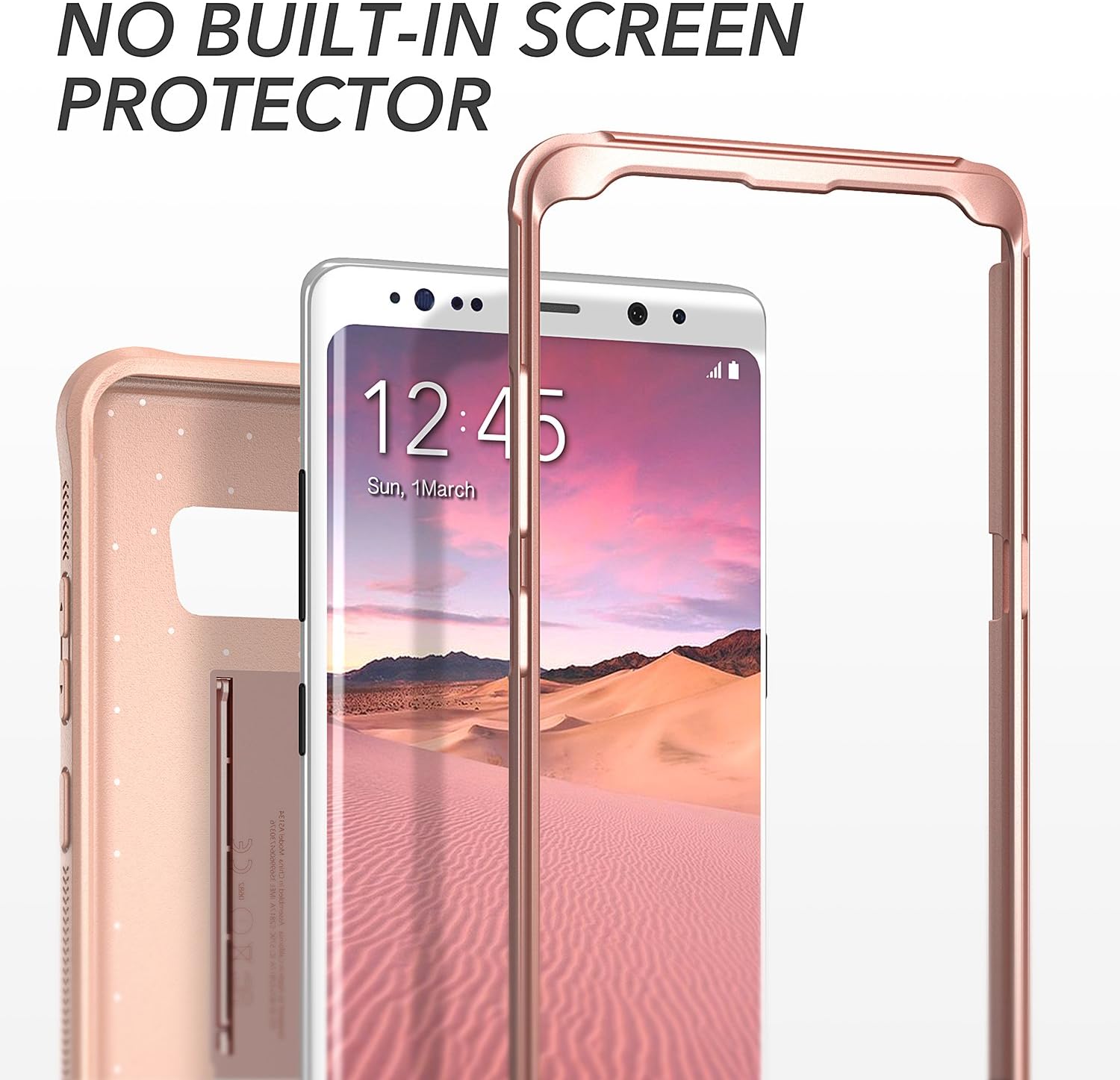 Galaxy Note 8 Case, YOUMAKER Heavy Duty Protection Kickstand Shockproof Clip Holster Case Cover for Samsung Galaxy Note 8 (2017 Release) Without Built-in Screen Protector (Rose Gold/Pink)