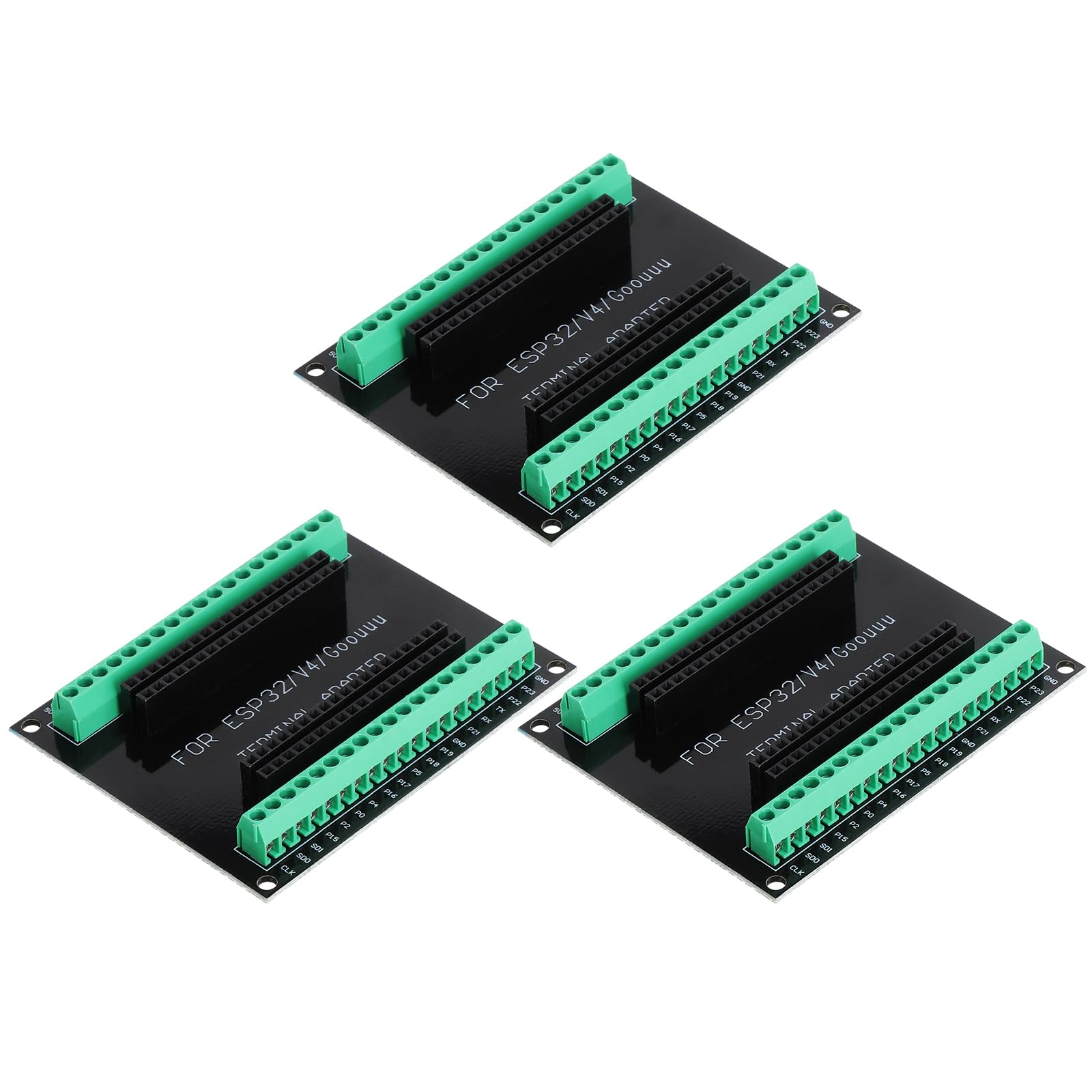TNSLAND Scheda Breakout ESP32 38 Pin Espansione GPIO - Scheda ESP32 Adattatore Splitter con Morsetti a Vite e Pin Header, PCB Doppio Strato Senza Saldatura per Scheda ESP32 Sviluppo DIY 3 Pezzi