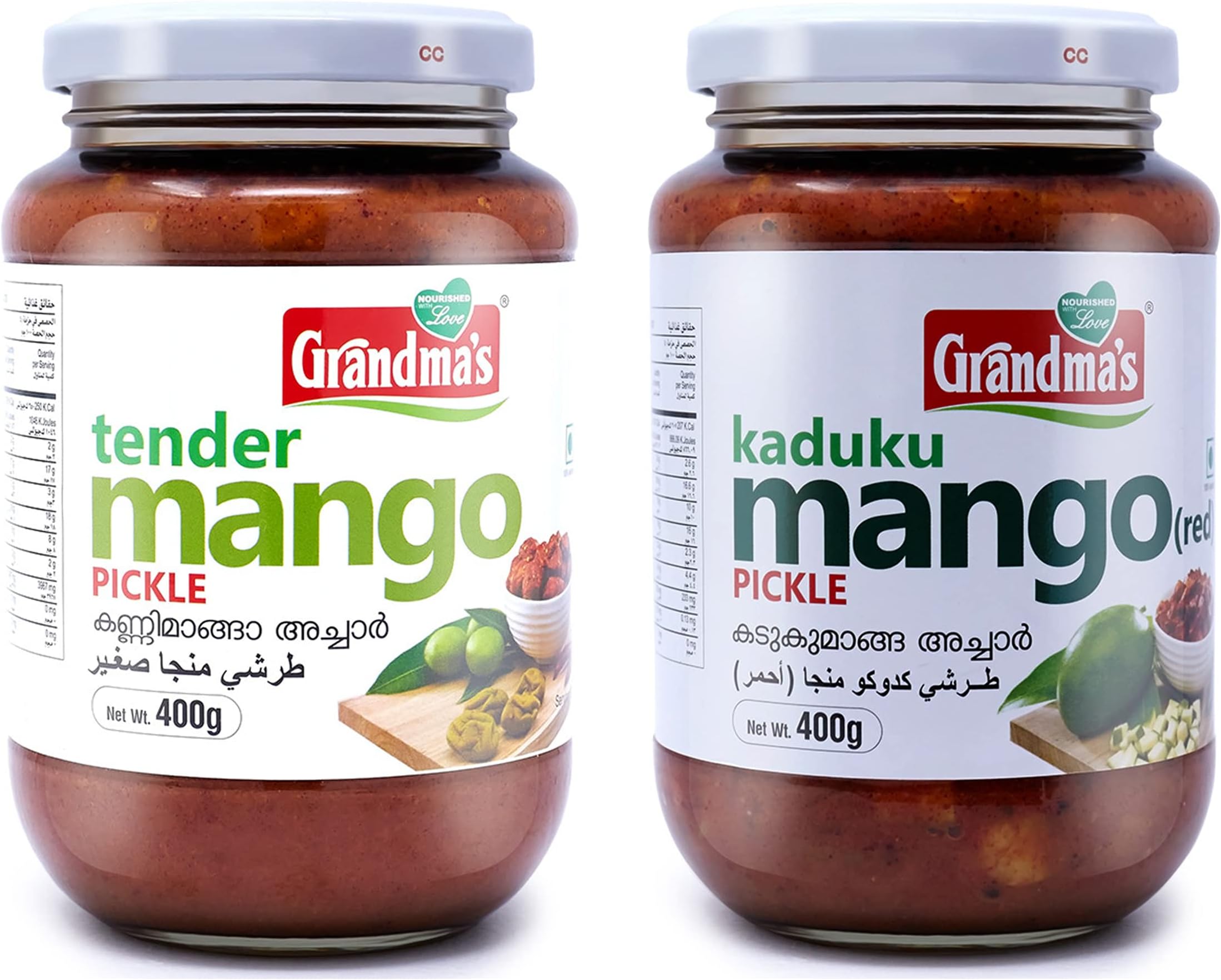 Grandmas Authentic Kerala Style Tender Mango Pickle - Kaduku Mango Pickle Combo | 400g Bottle | Healthy and Tasty Pickle