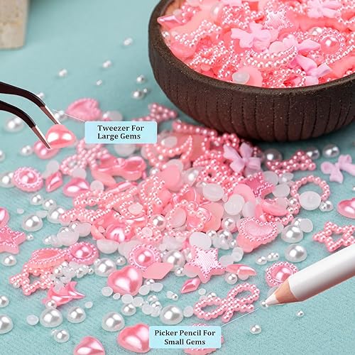 Miniatura 3 de 600 dijes de uñas multiformas 3D y perlas de parte trasera plana, estilos de mezcla de rosa y blanco, adornos de girasol para arte de uñas,