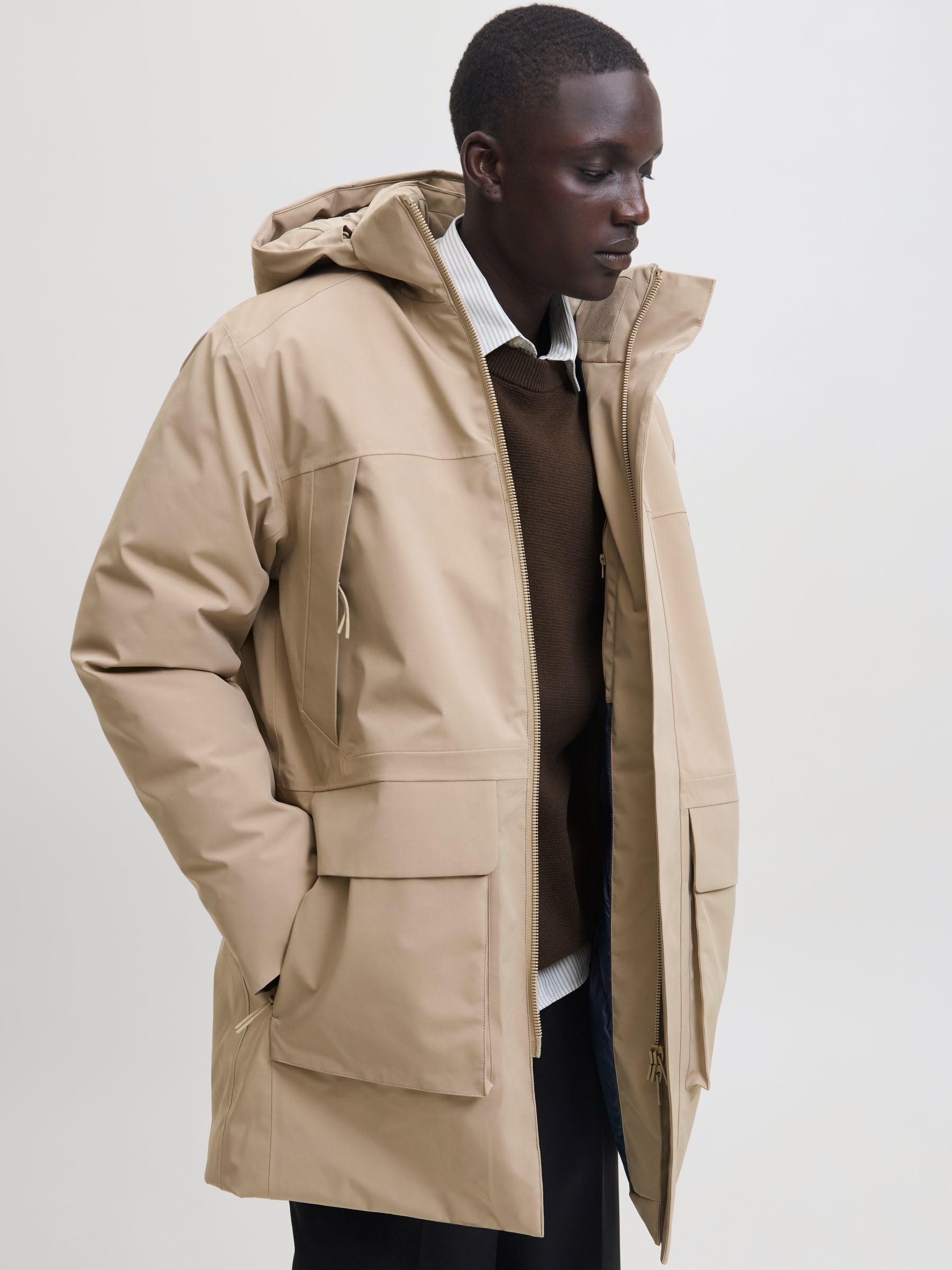 JACK & JONES Męska parka Jprccmoon Sn, Weathered Teak, X_L, Weathered Teak, XL