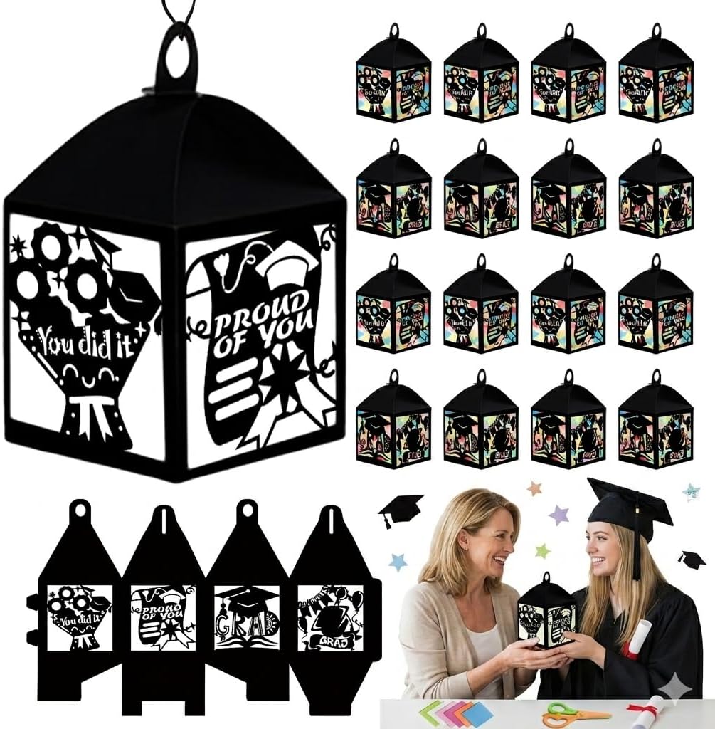 Jengaer 16 Sets Father's Day Tissue Paper Lanterns Craft Kits,Dad Pattern Religious Father's Day Lanterns Craft Hanging Ornament DIY Supplies for Father's Day,Church,Home Activity School Crafts